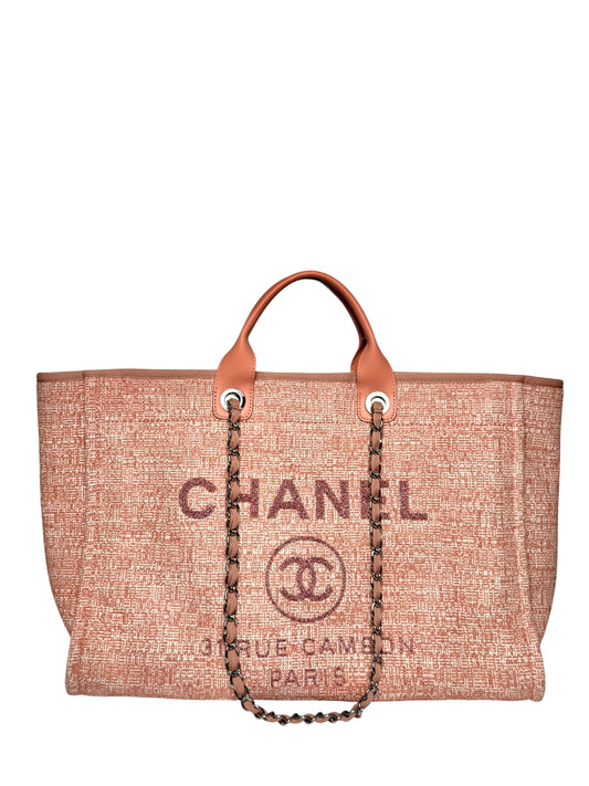 Chanel Pink Tweed Deauville Large T8301