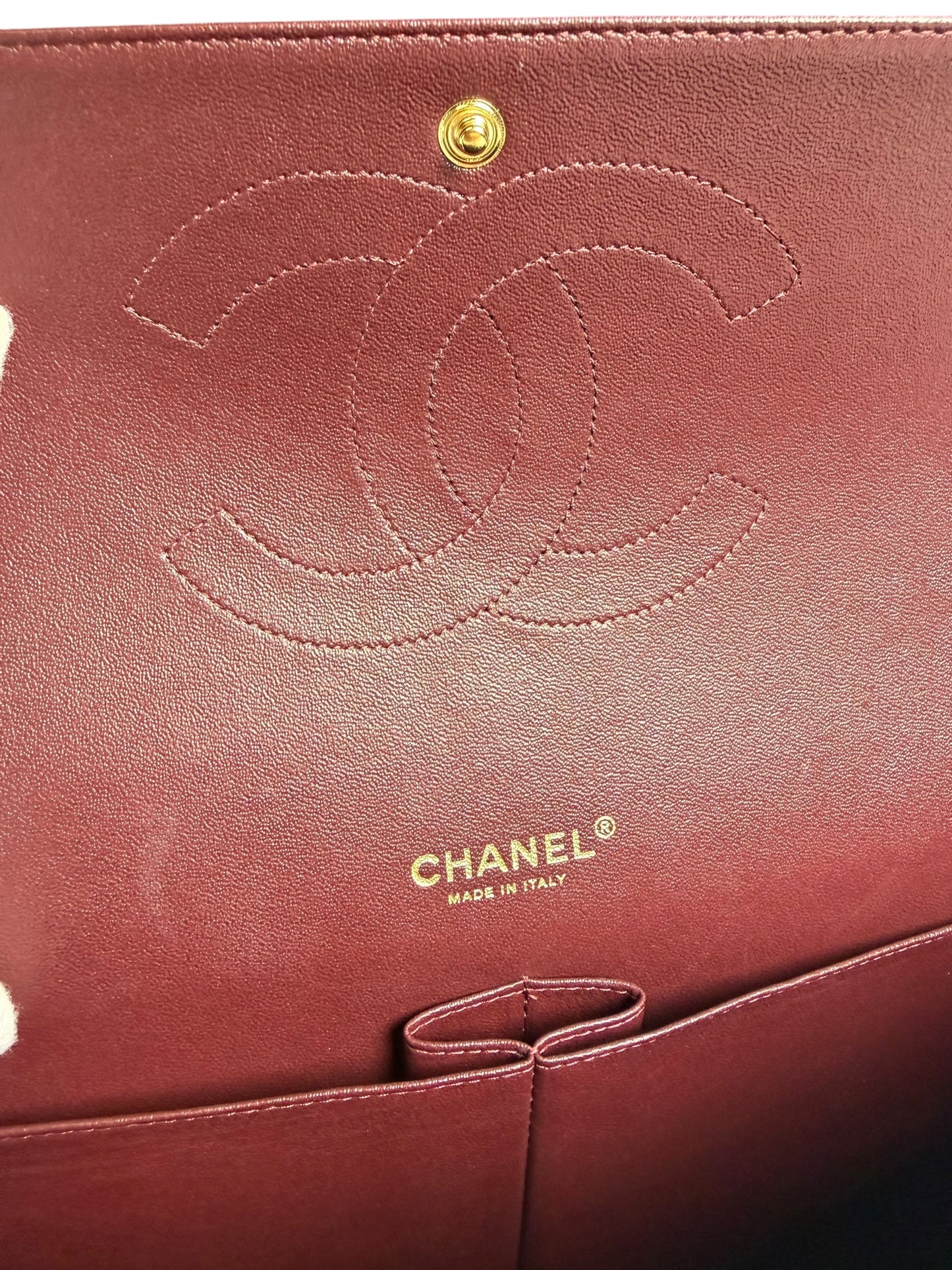 Chanel Double Flap Maxi Quilted Lambskin Black Gold T1026 *Whatnot title?