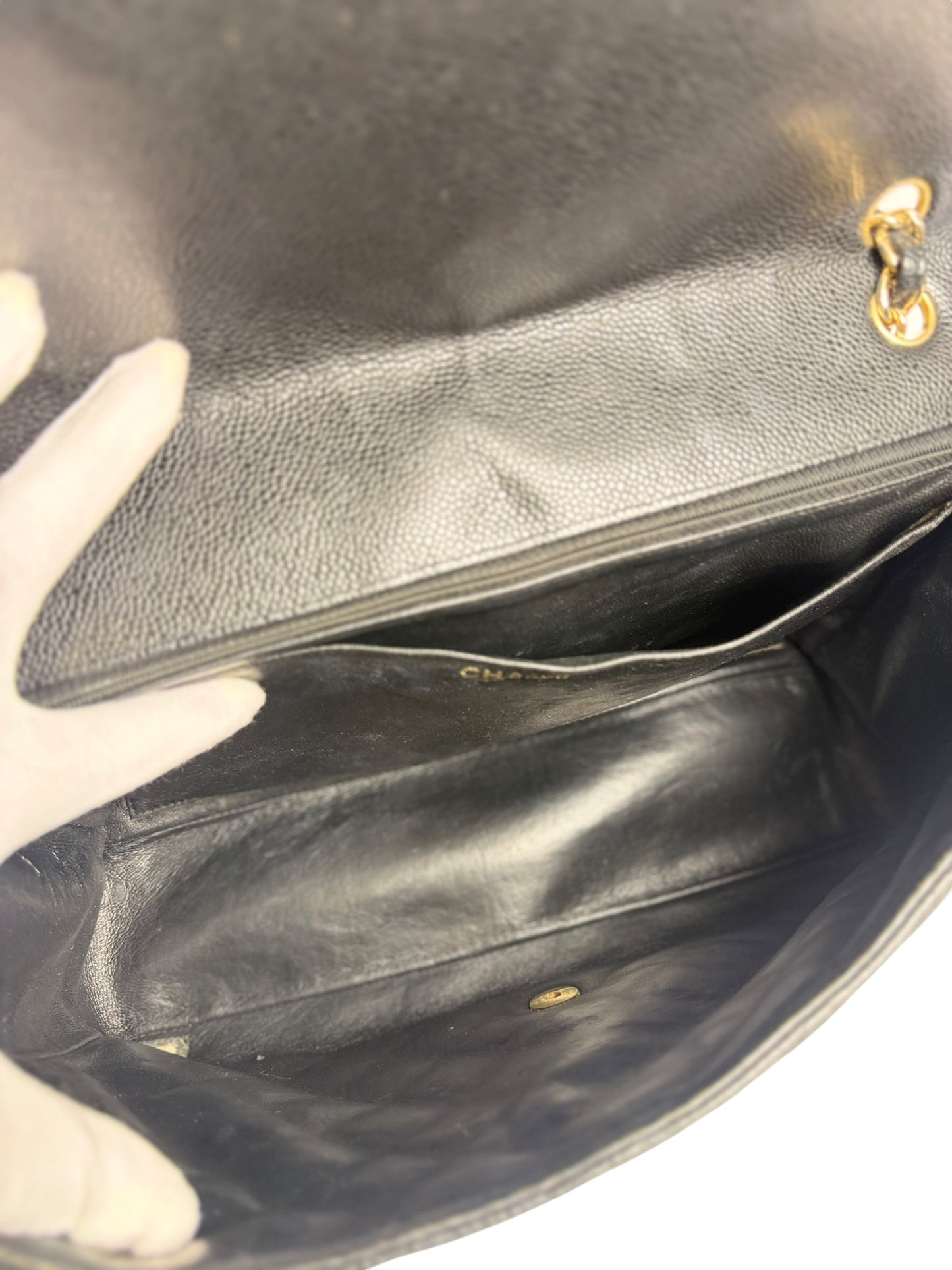 Chanel Caviar Quilted Jumbo Classic Single Flap Bag T7735