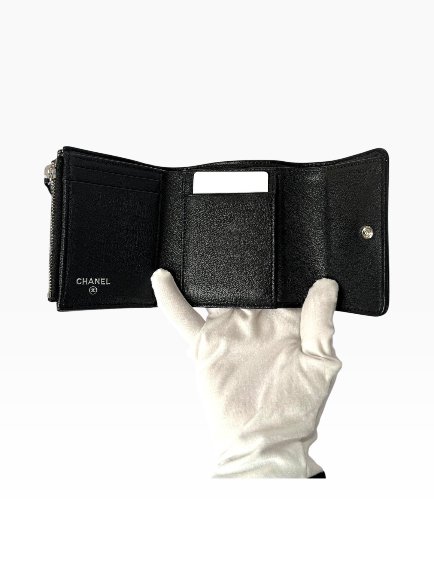 Chanel Black Ski Fold Wallet