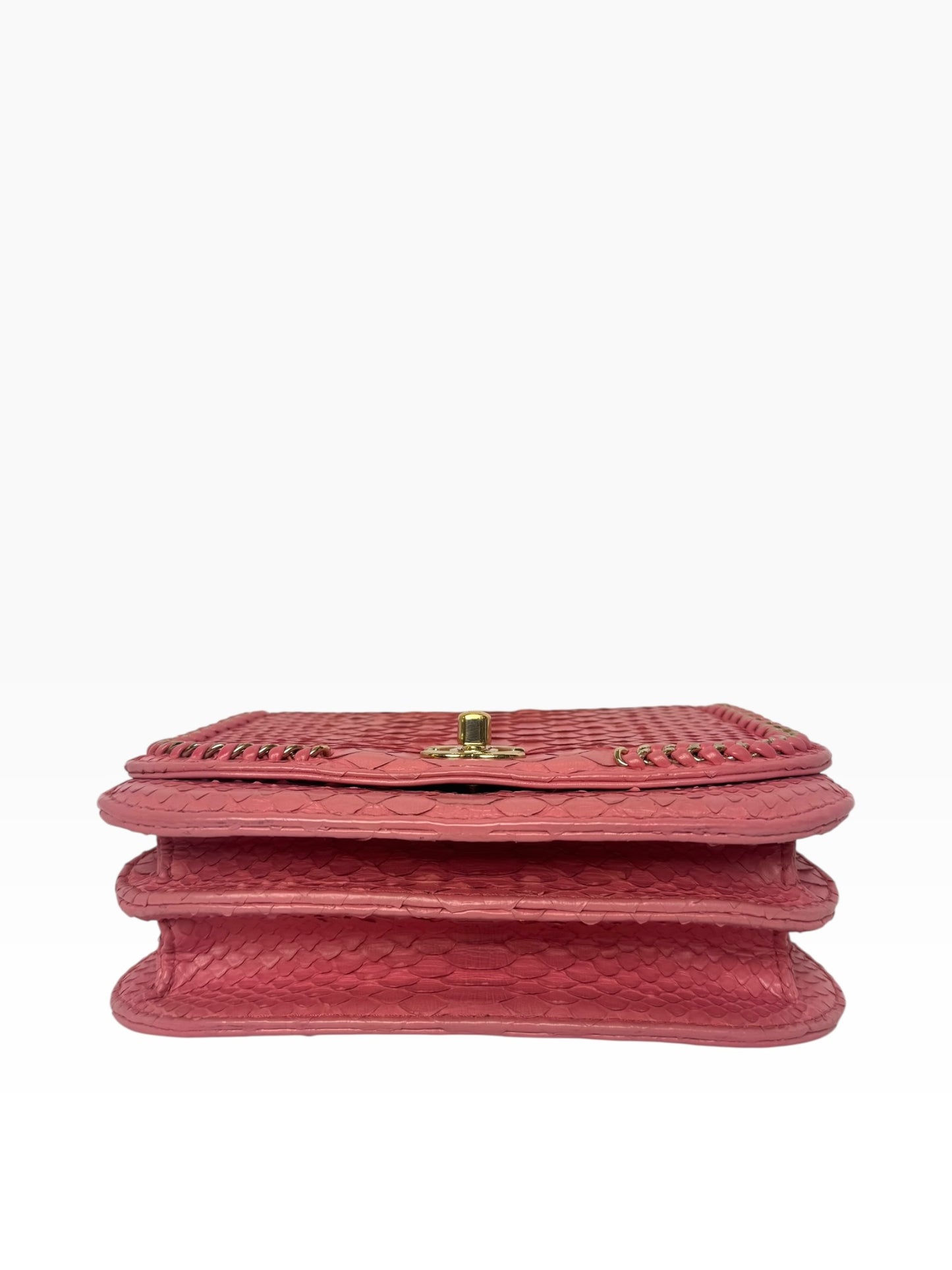Chanel Small Python Pink Braided Chic Flap GHW