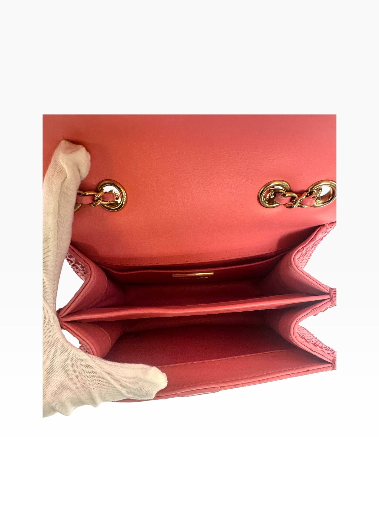 Chanel Small Python Pink Braided Chic Flap GHW