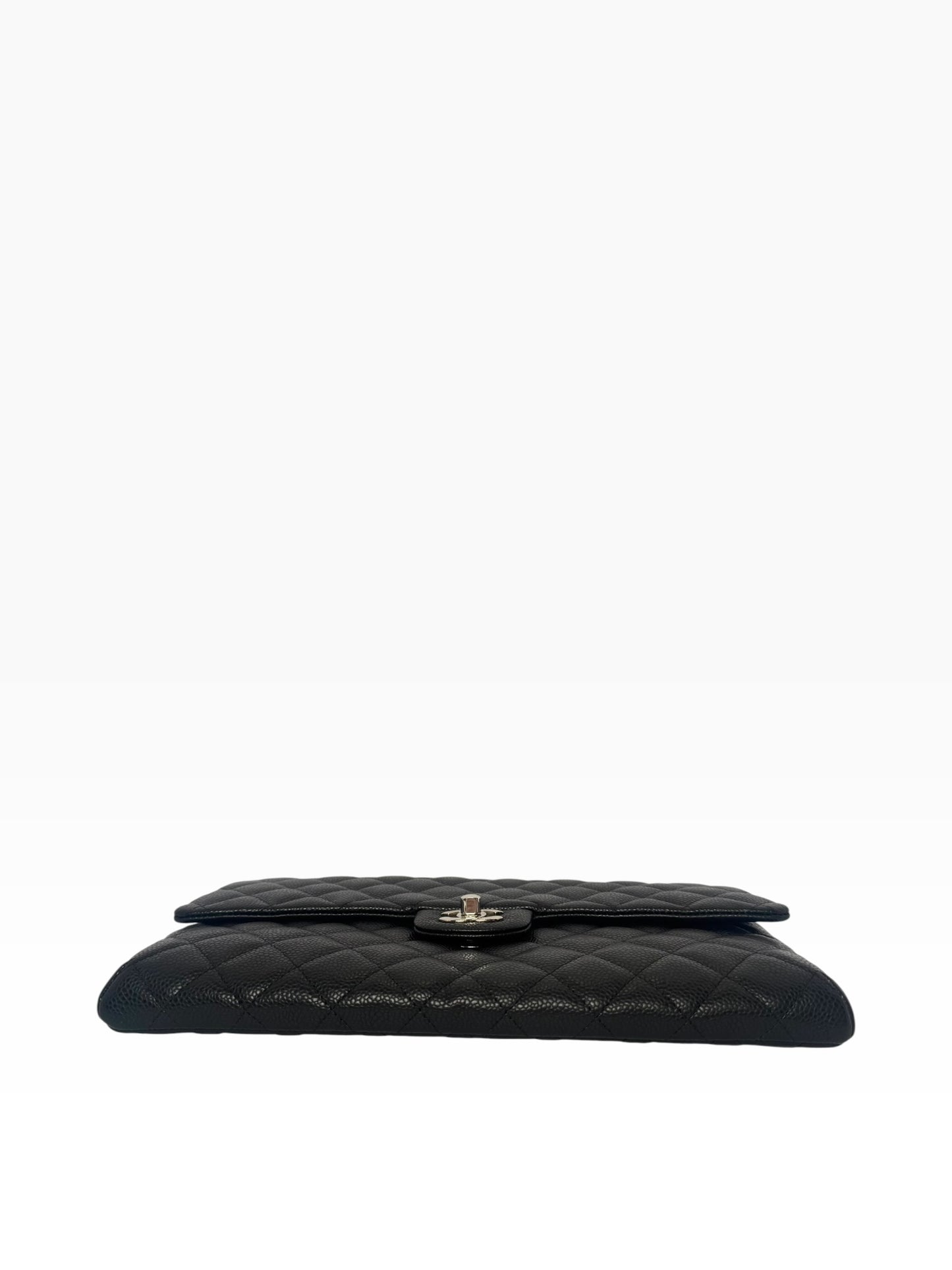 Chanel Caviar Classic Flap Clutch SHW