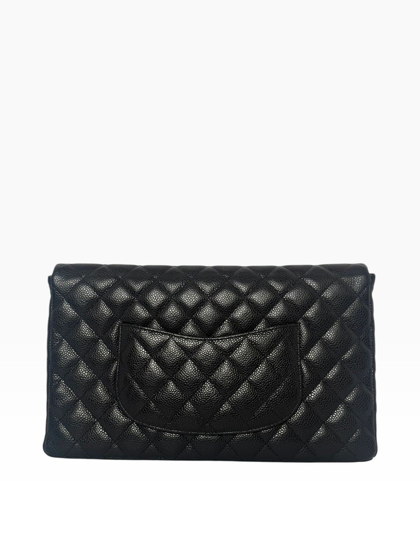 Chanel Caviar Classic Flap Clutch SHW
