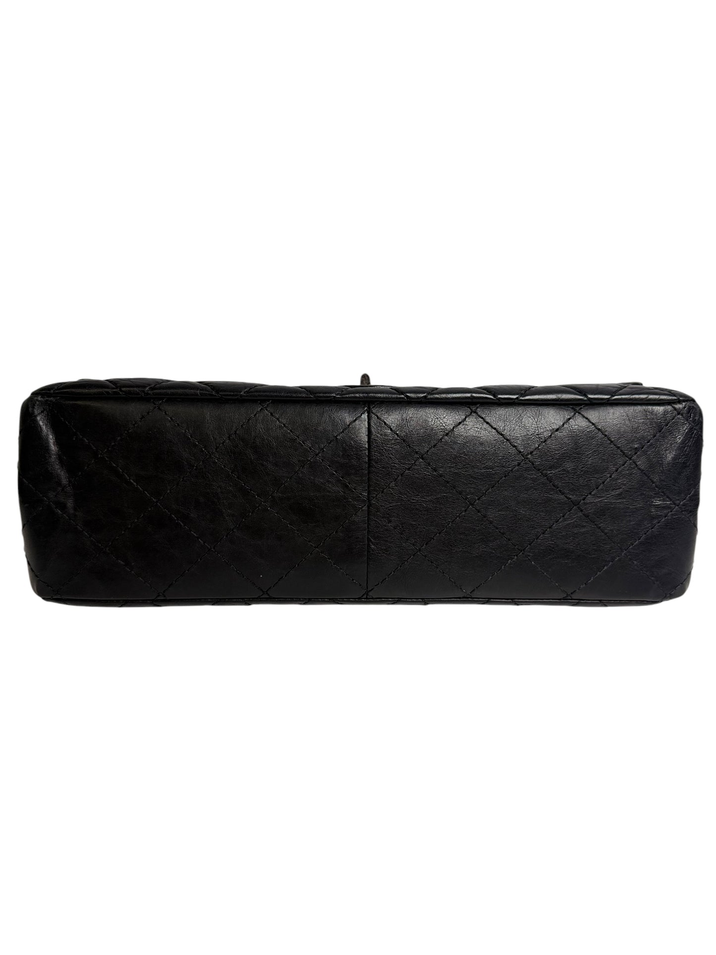 Chanel Black 2.55 Reissue Jumbo Double Flap RHW T7396