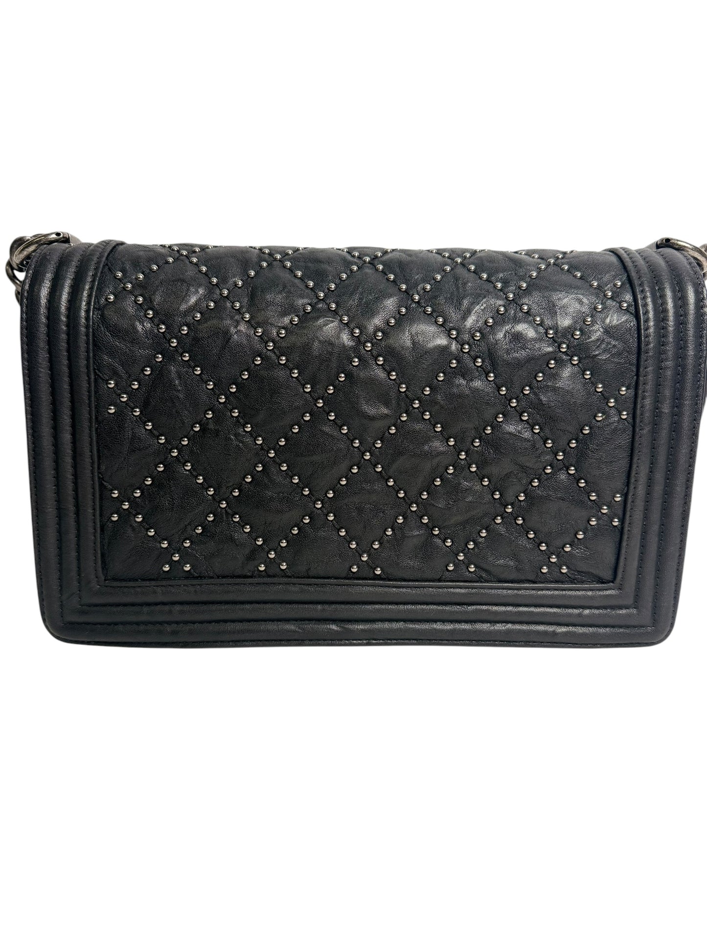 Chanel Black Medium Studded Dallas Boy Bag T6793