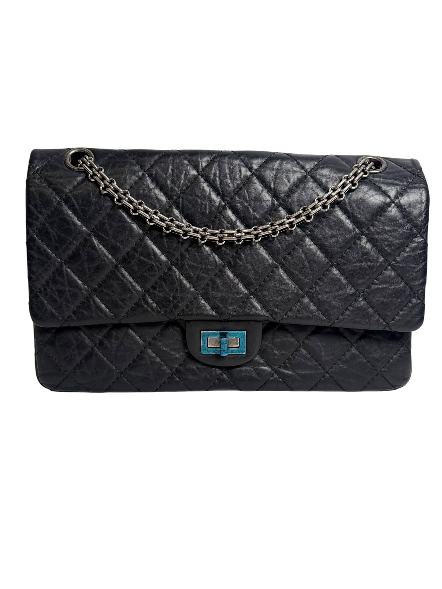 Chanel 2.55 Reissue Double Flap Bag Black Quilted Aged Calf T1047