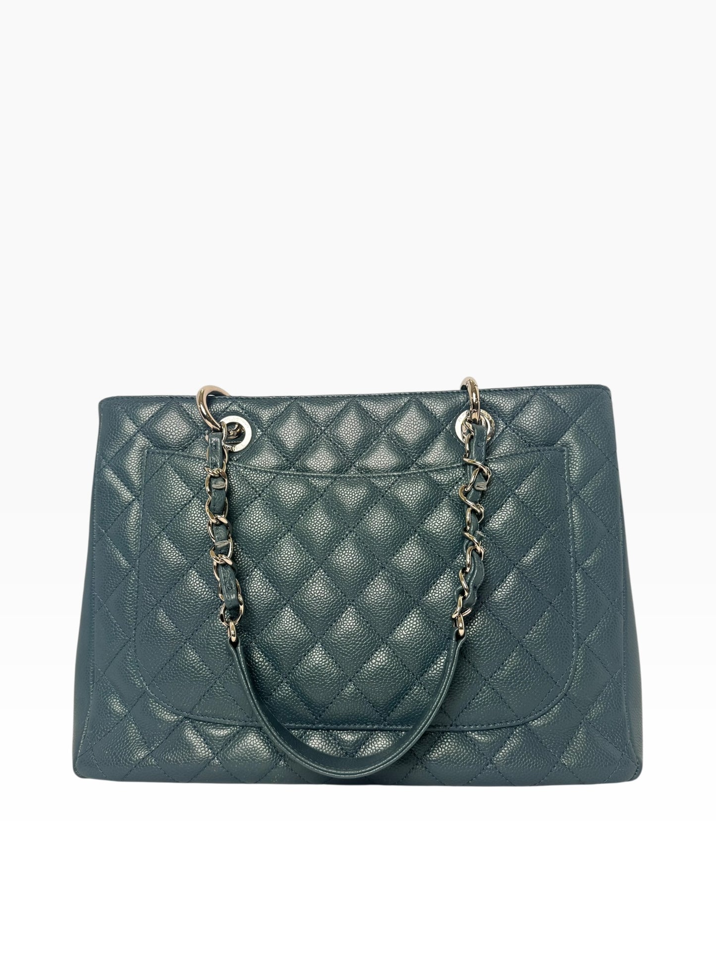 Chanel Grand Shopping Tote GST Dusty Blue Medium SHW
