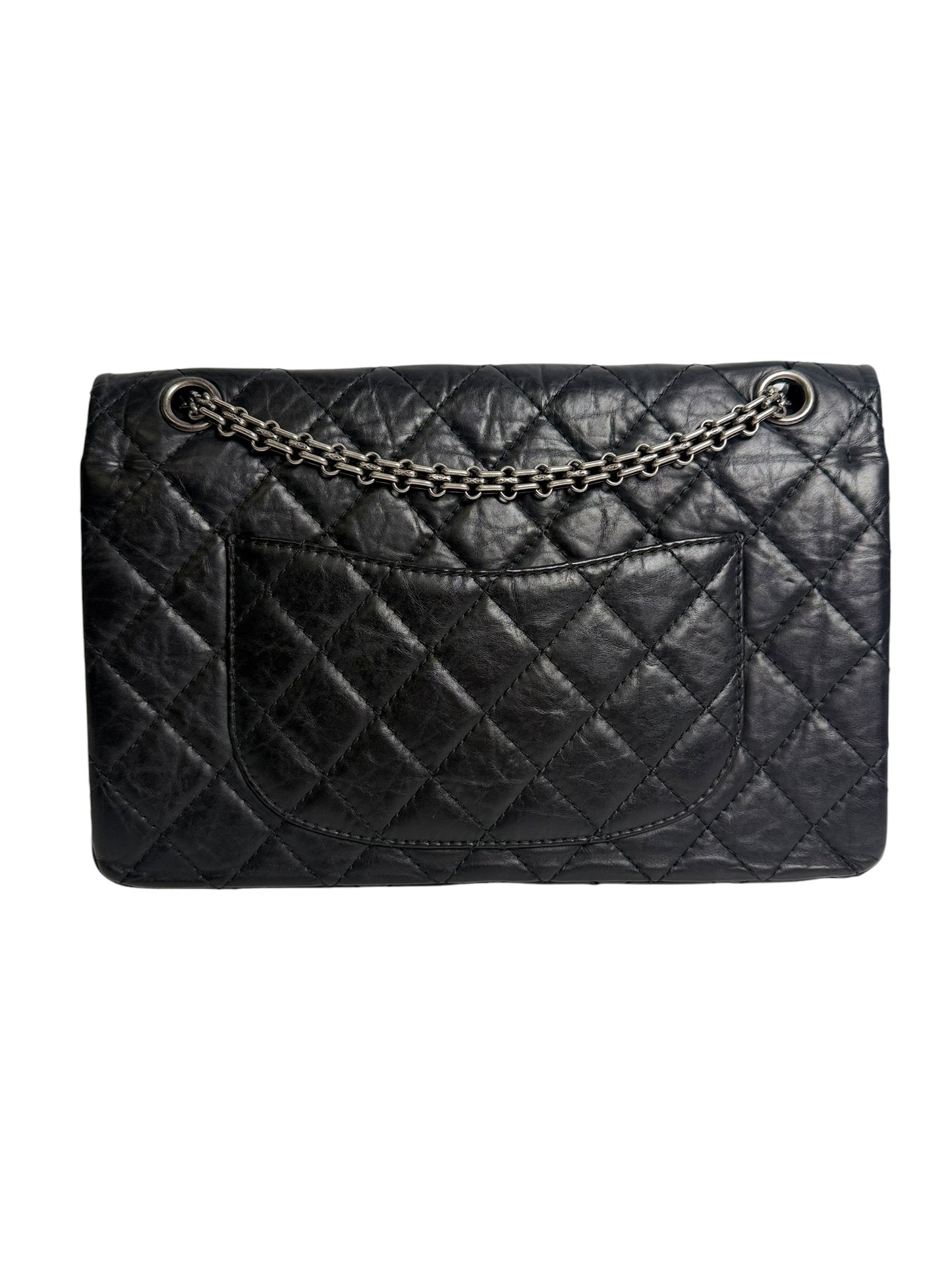 Chanel 2.55 Reissue Double Flap Bag Black Quilted Aged Calf T1047