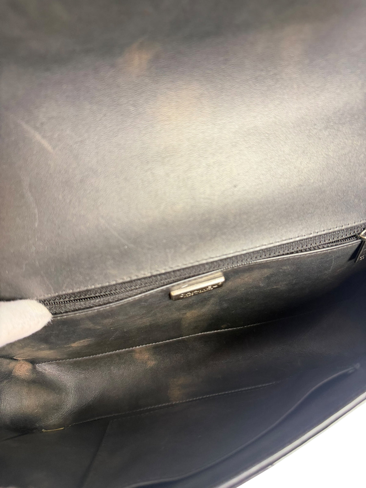Chanel Black Ombre Python And Patent Boy Bag T8312