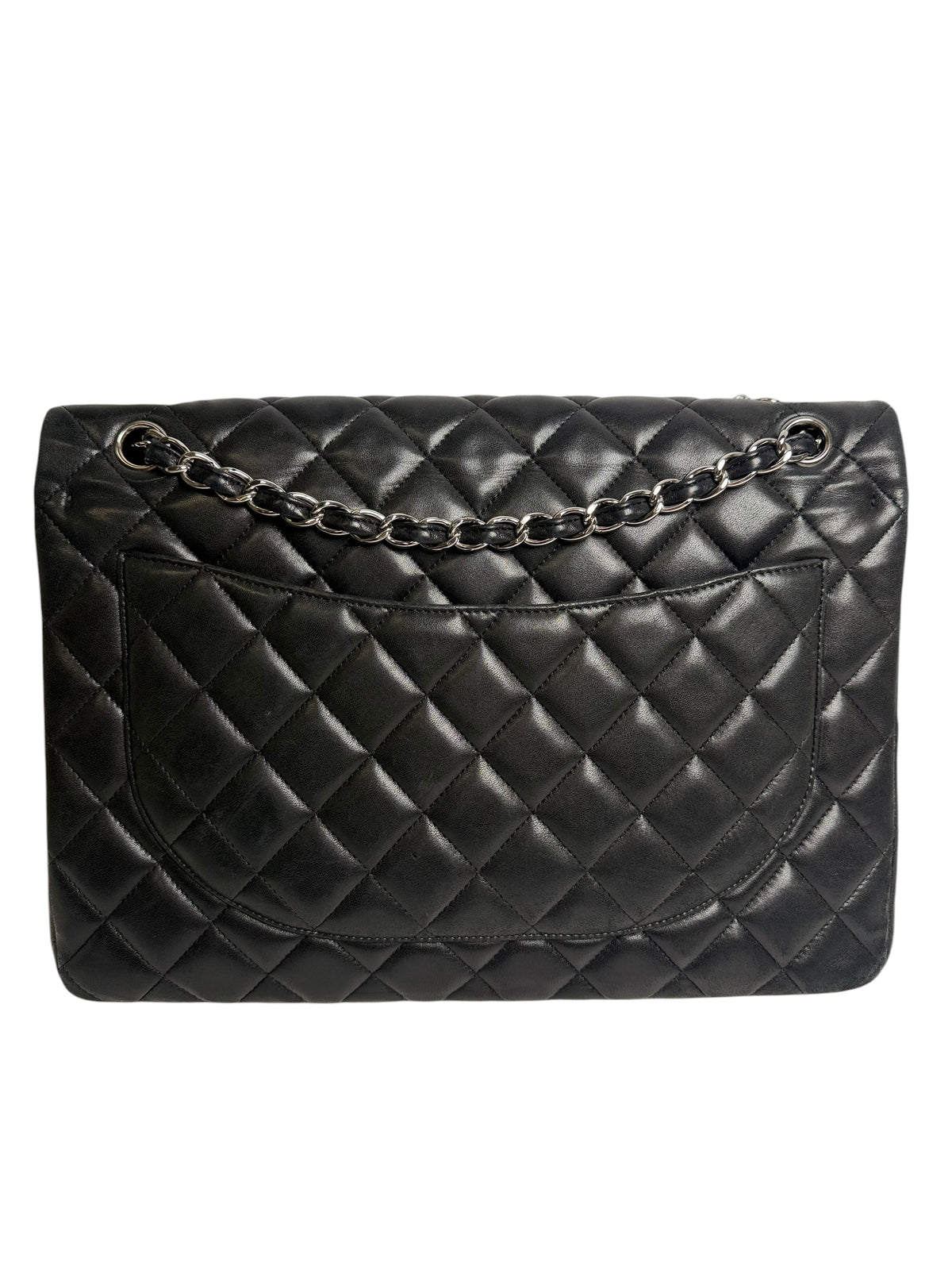 Chanel Maxi Double Flap Black Quilted Lambskin T1320