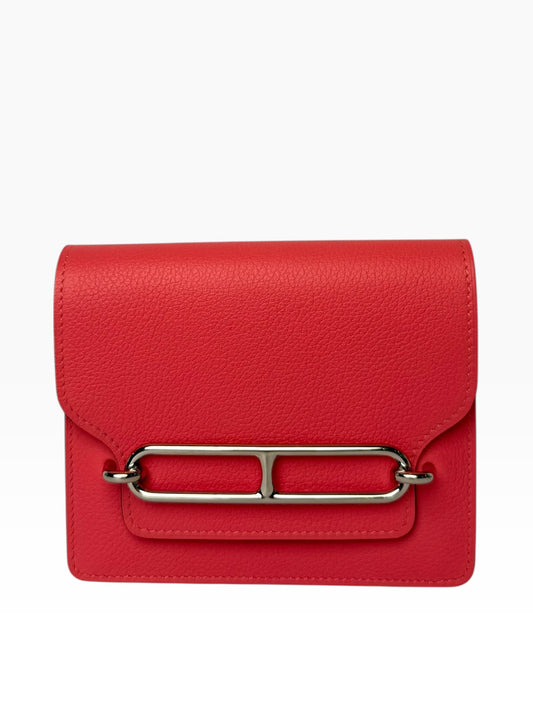 Hermes Pink Roulis Wallet PHW FULL SET