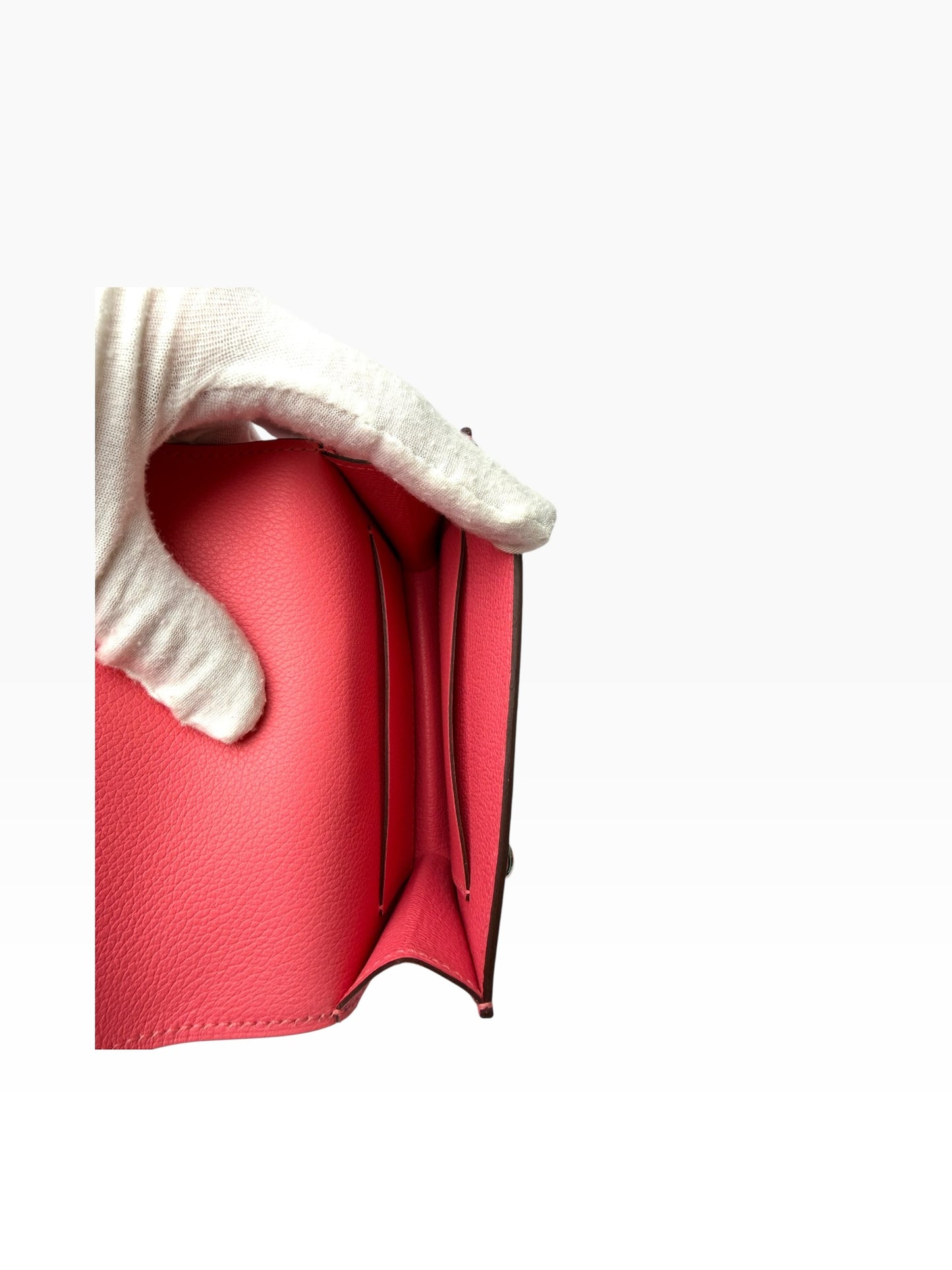 Hermes Pink Roulis Wallet PHW FULL SET