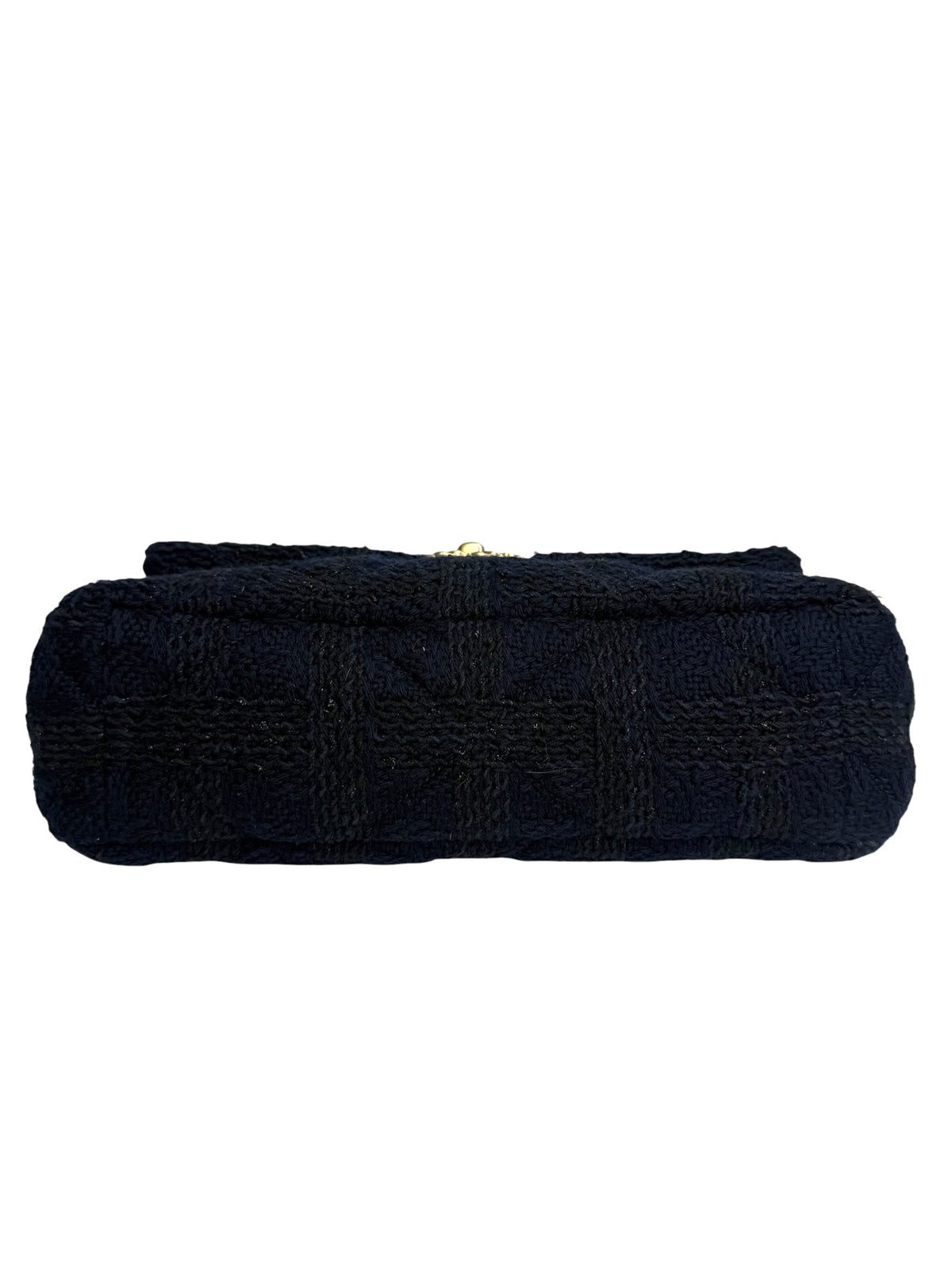 Chanel Black And Navy Tweed Large 19 Flap T9215