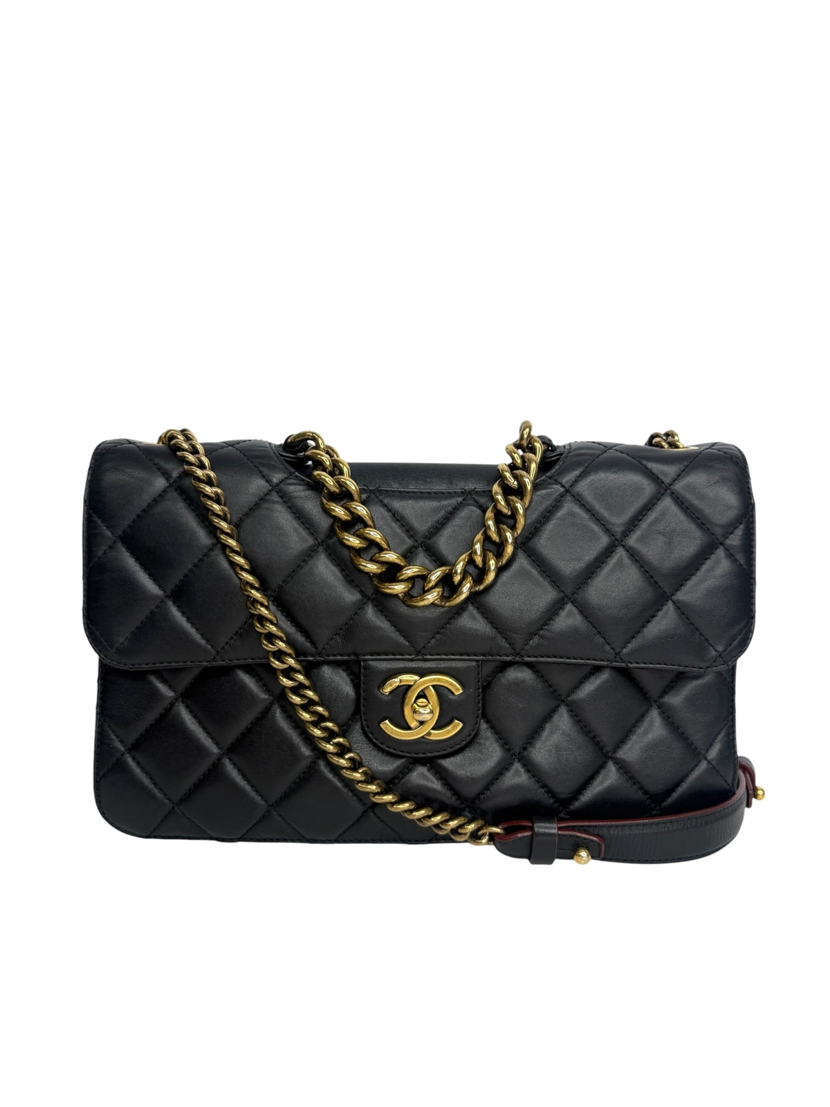 Chanel Large Black Calfskin Perfect Edge Flap Bag T9218