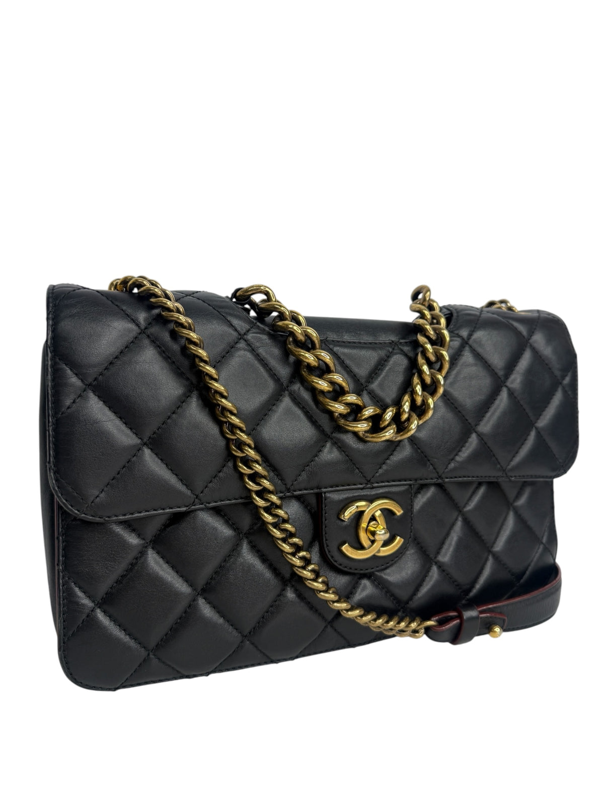 Chanel Large Black Calfskin Perfect Edge Flap Bag T9218