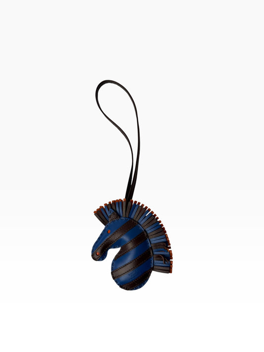 Hermes Blue/Black Zebra Bag Charm FULL SET