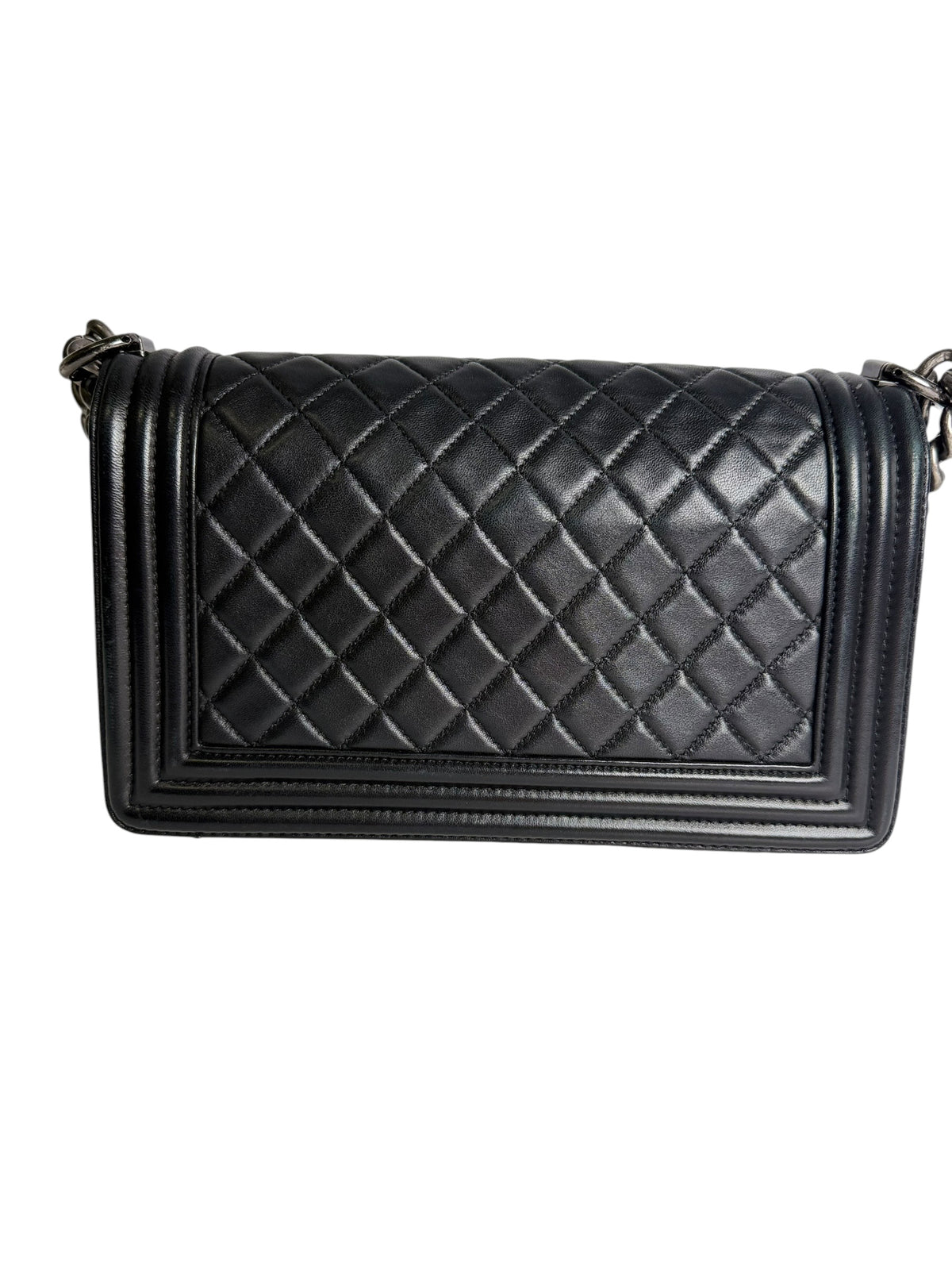 Chanel Calfskin Quilted Medium Boy Flap Black T7724