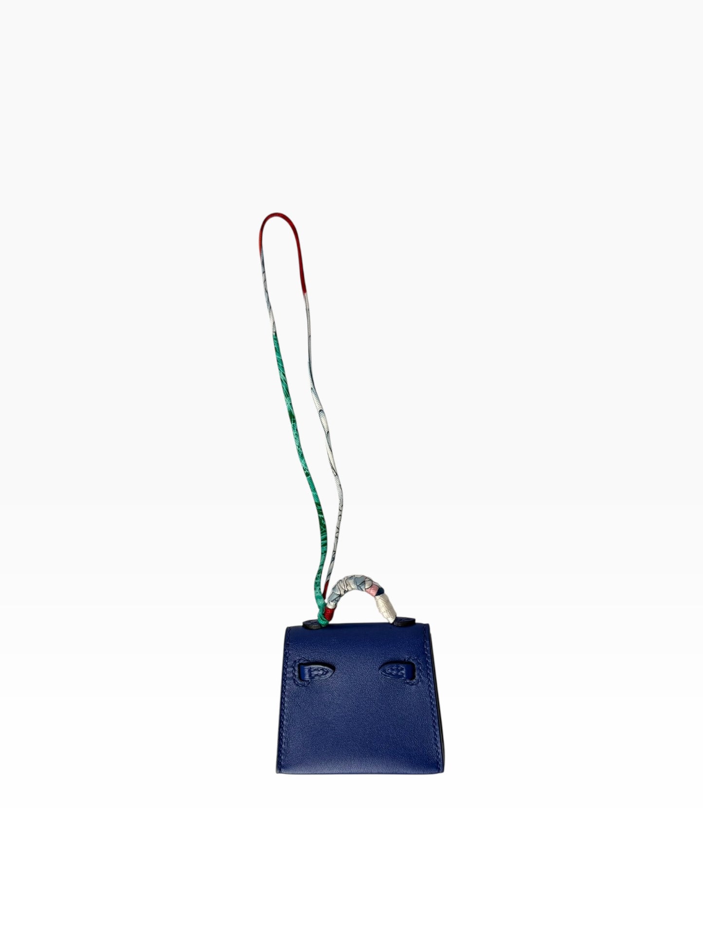 Hermes Blue Micro Kelly Bag Charm FULL SET