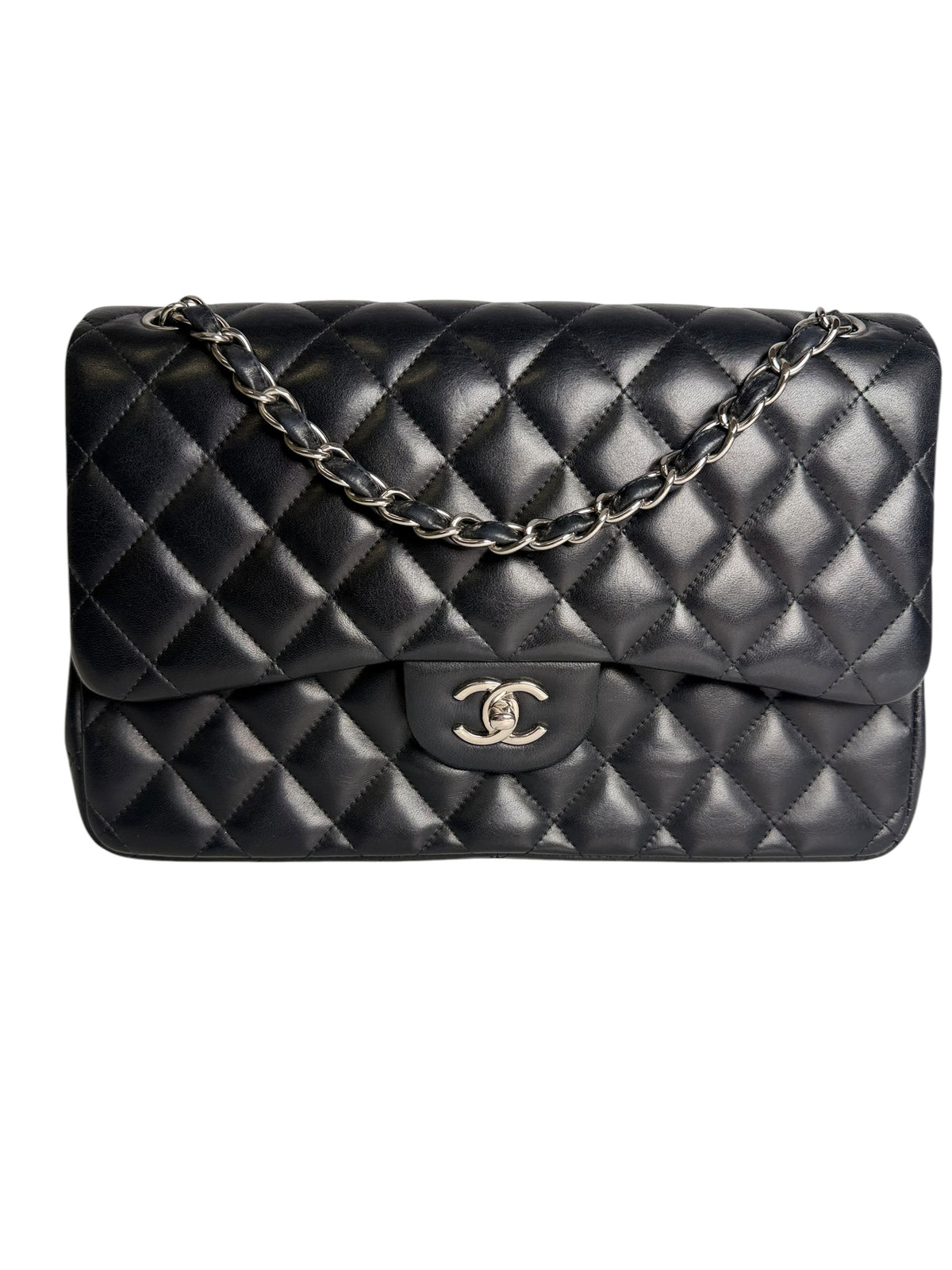 Chanel Maxi Double Flap Black Quilted Lambskin T1320