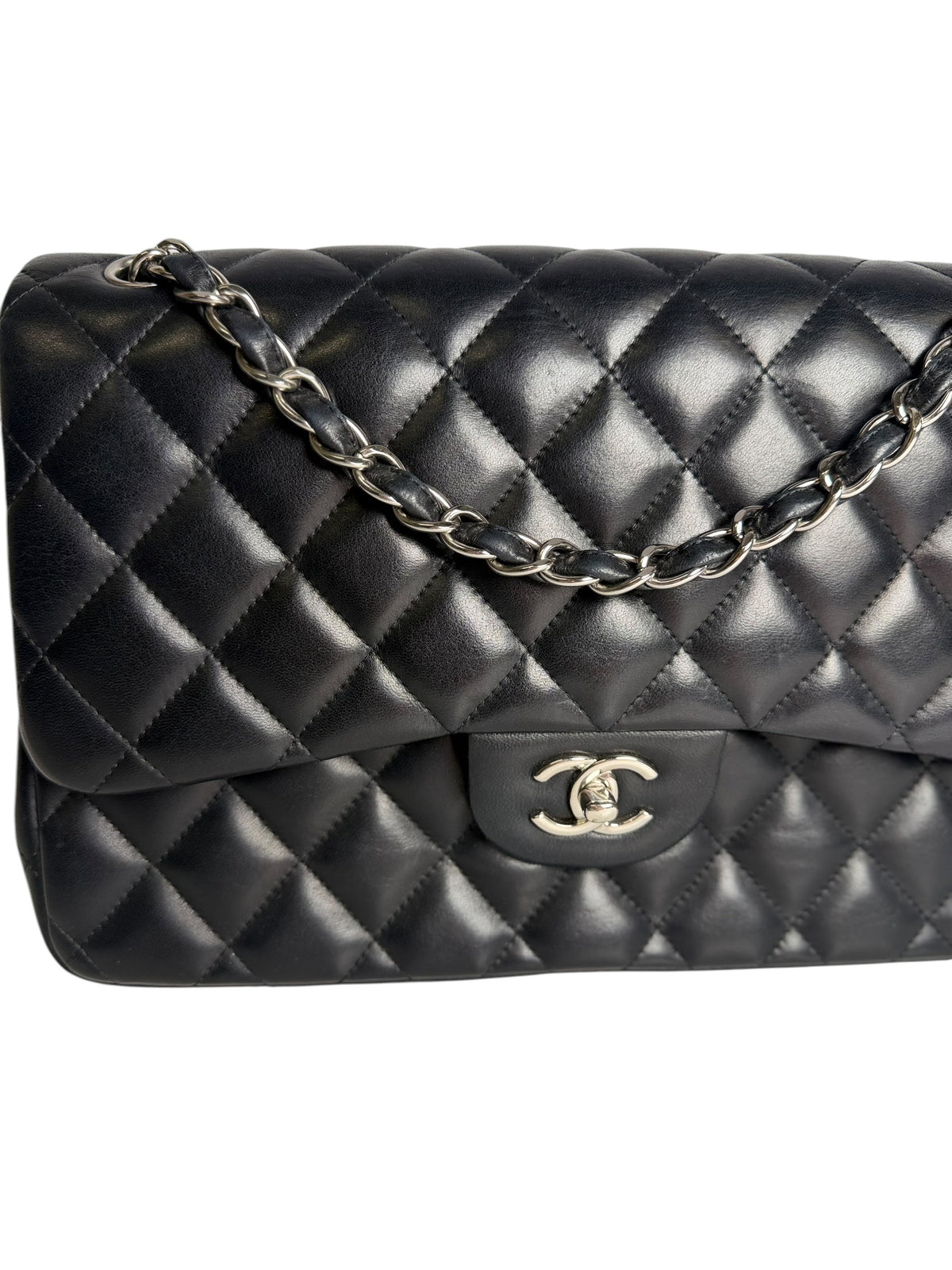 Chanel Maxi Double Flap Black Quilted Lambskin T1320
