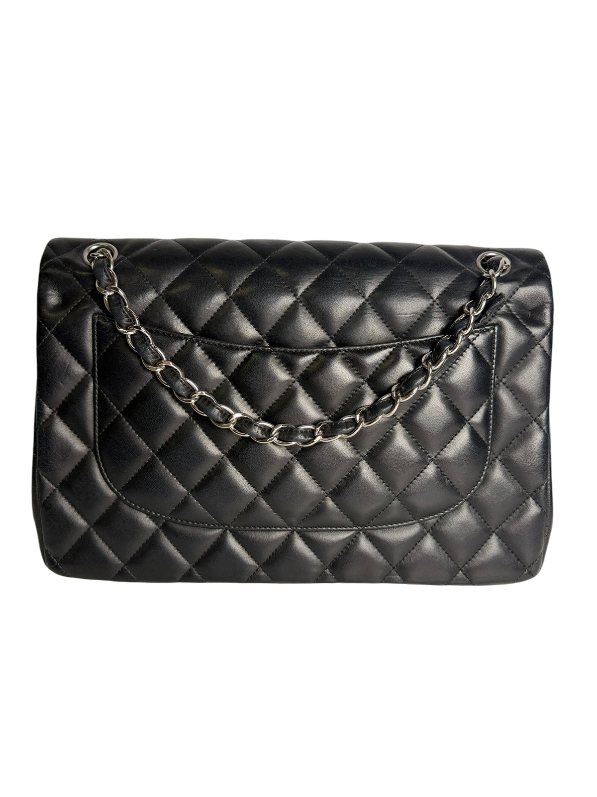 Chanel Maxi Double Flap Black Quilted Lambskin T1320