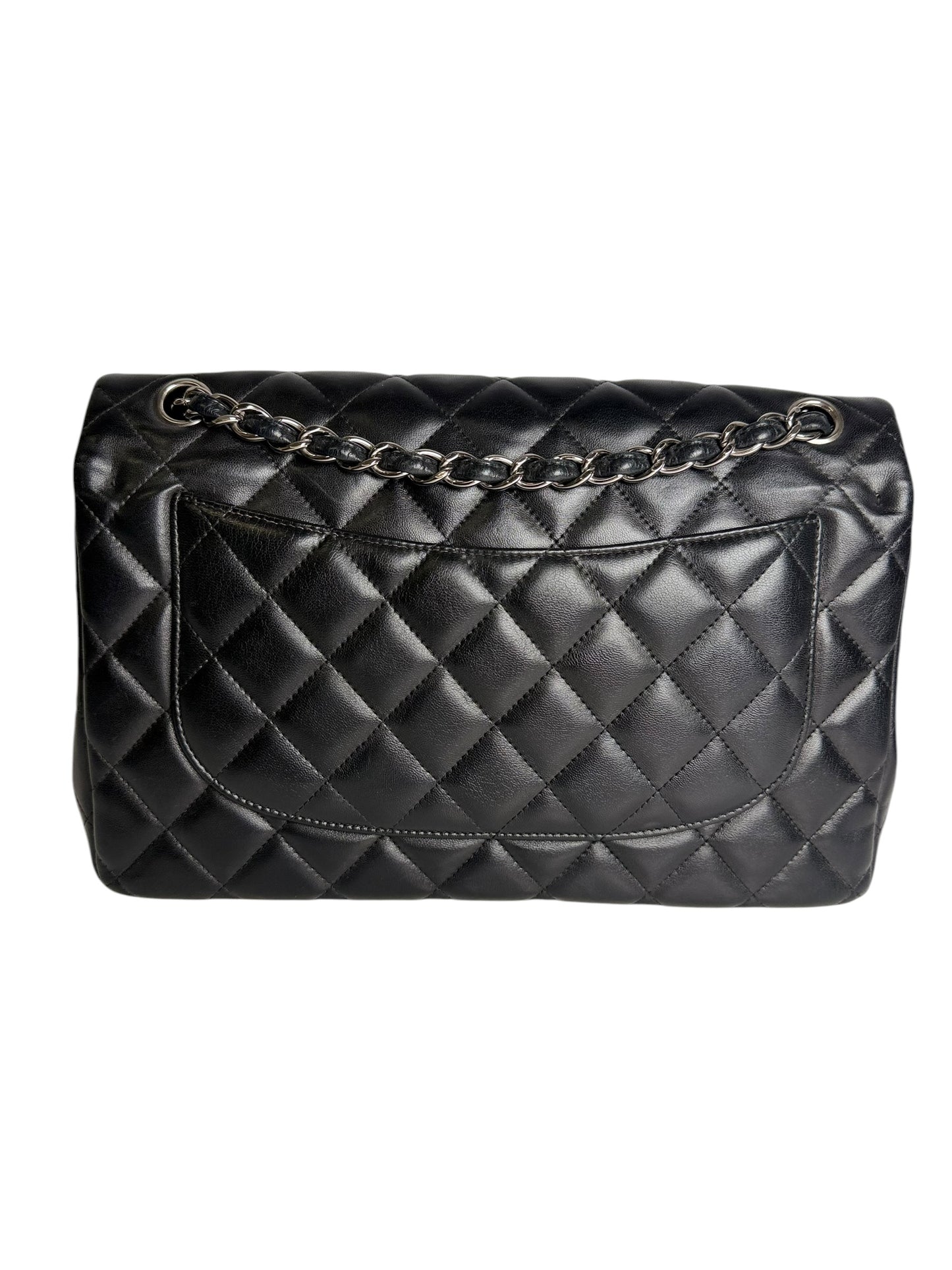 Chanel Jumbo Double Flap Black Quilted Lambskin T1048
