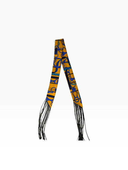 Hermes Fringe Twilly Yellow NWT