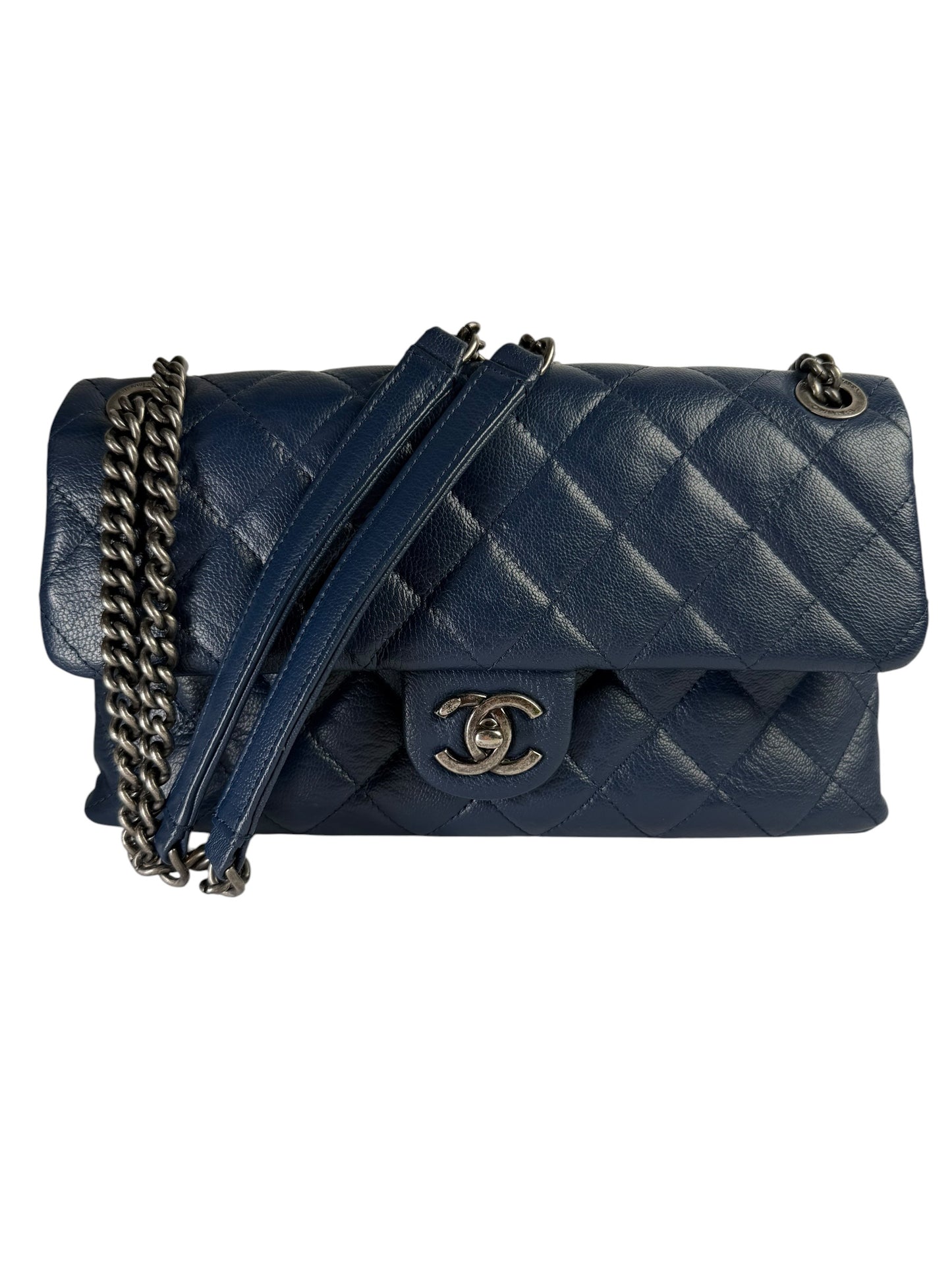 Chanel Blue Quilted Flap RHW T5815