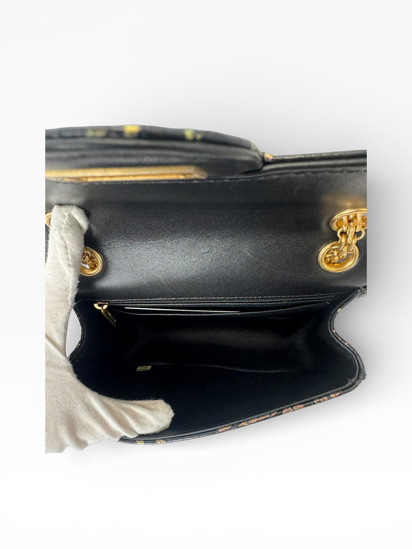 Chanel 2.55 Crocodile Embossed Calfskin Mini Black GHW