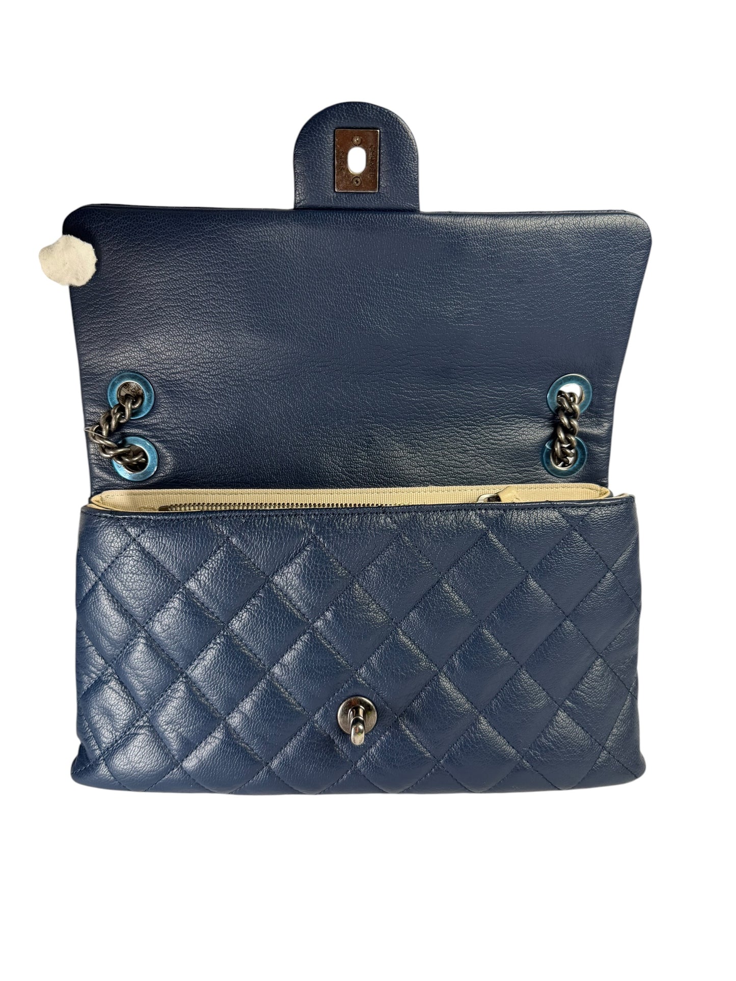 Chanel Blue Quilted Flap RHW T5815