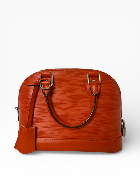Louis Vuitton Orange Epi Leather Alma BB (Includes Strap)