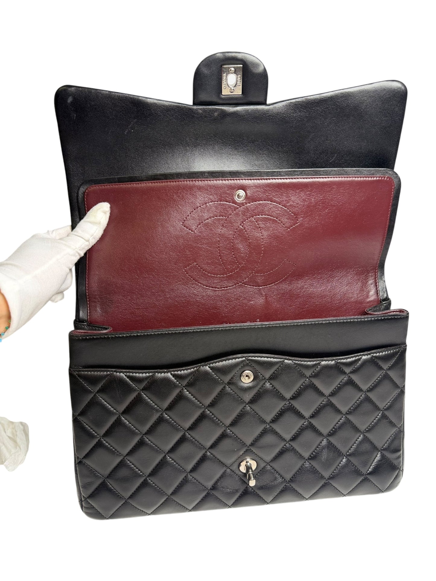 Chanel Classic Double Flap Bag Small Black Lambskin T1049