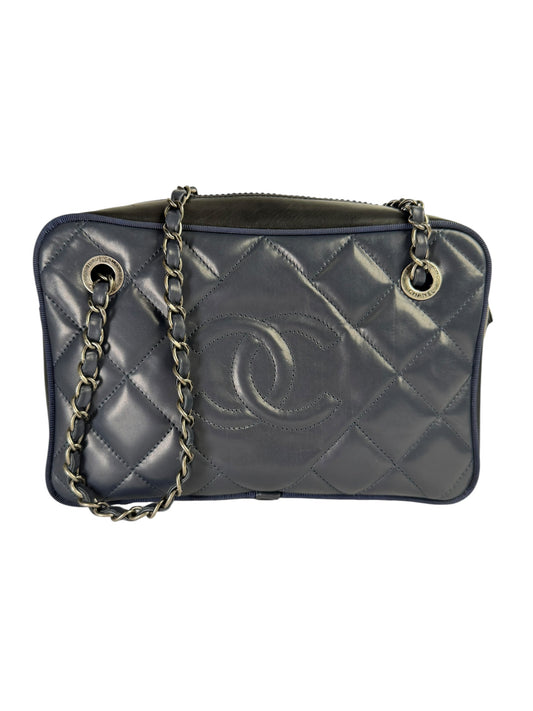 Chanel Navy Quilted Camera Bag T5761