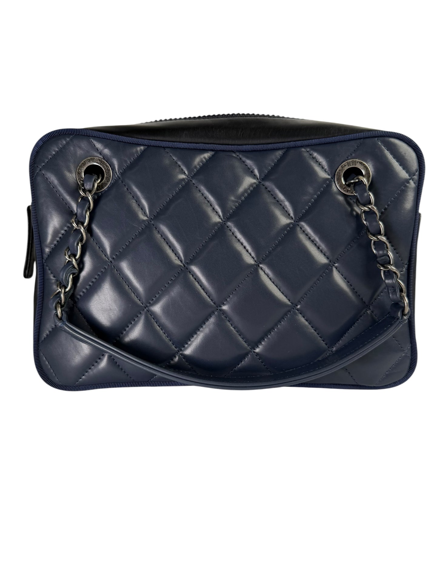 Chanel Navy Quilted Camera Bag T5761