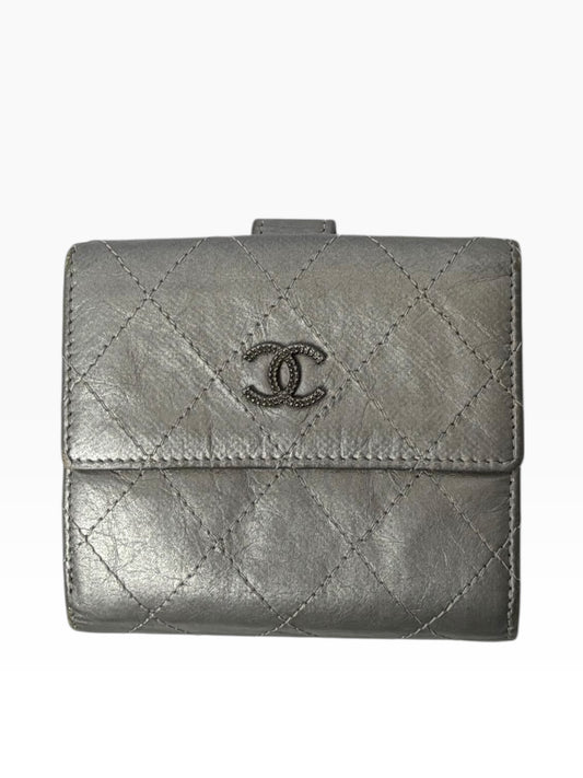 Chanel Silver Fold Wallet