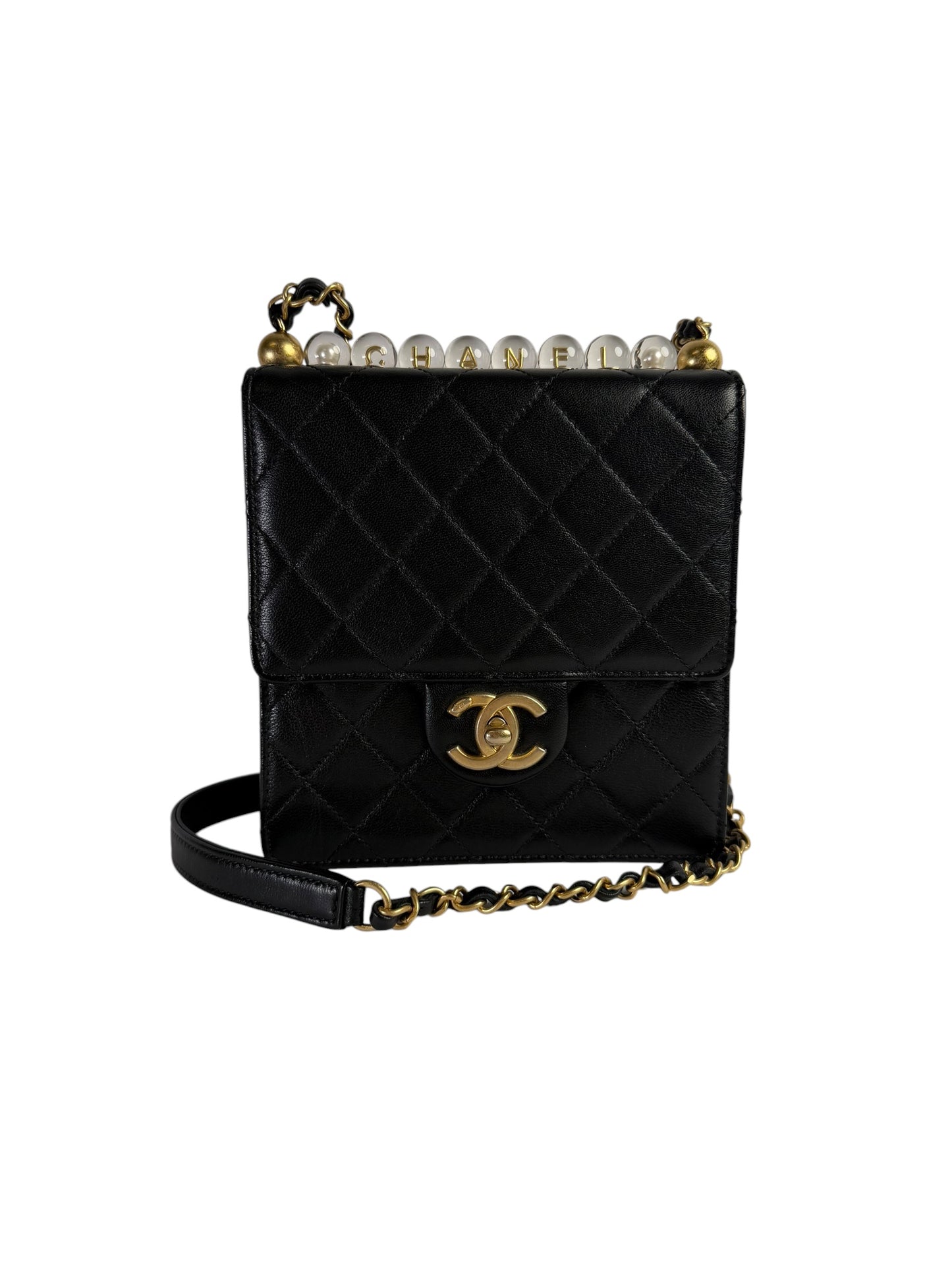 Chanel Black Pearl Top Crossbody GHW T6690