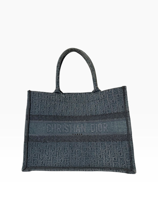 Christian Dior Denim Book Tote Medium