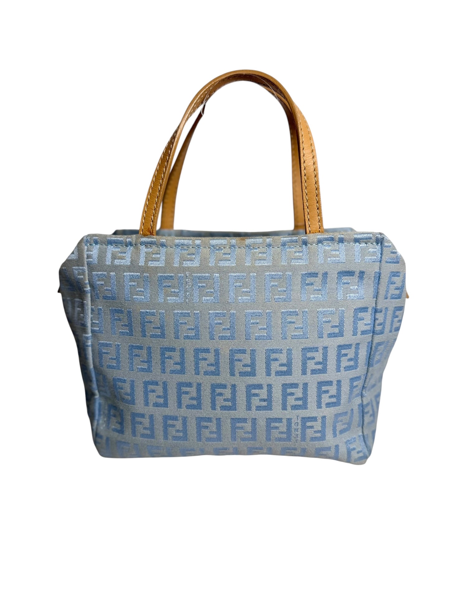 Fendi Zucchino Canvas Mini Tote Blue T8573