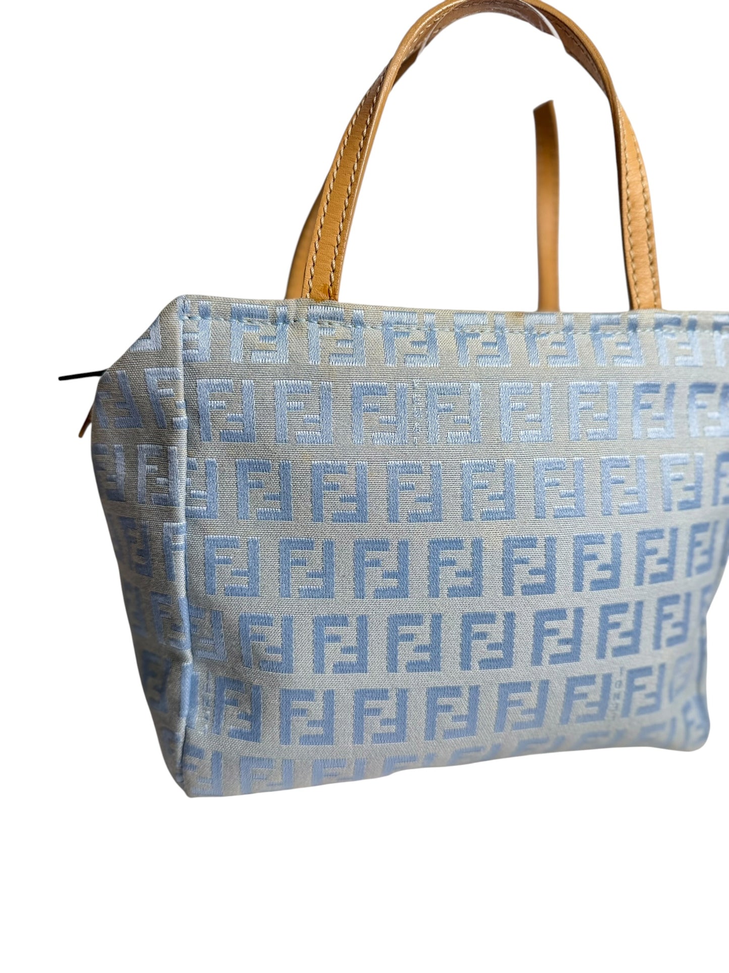 Fendi Zucchino Canvas Mini Tote Blue T8573