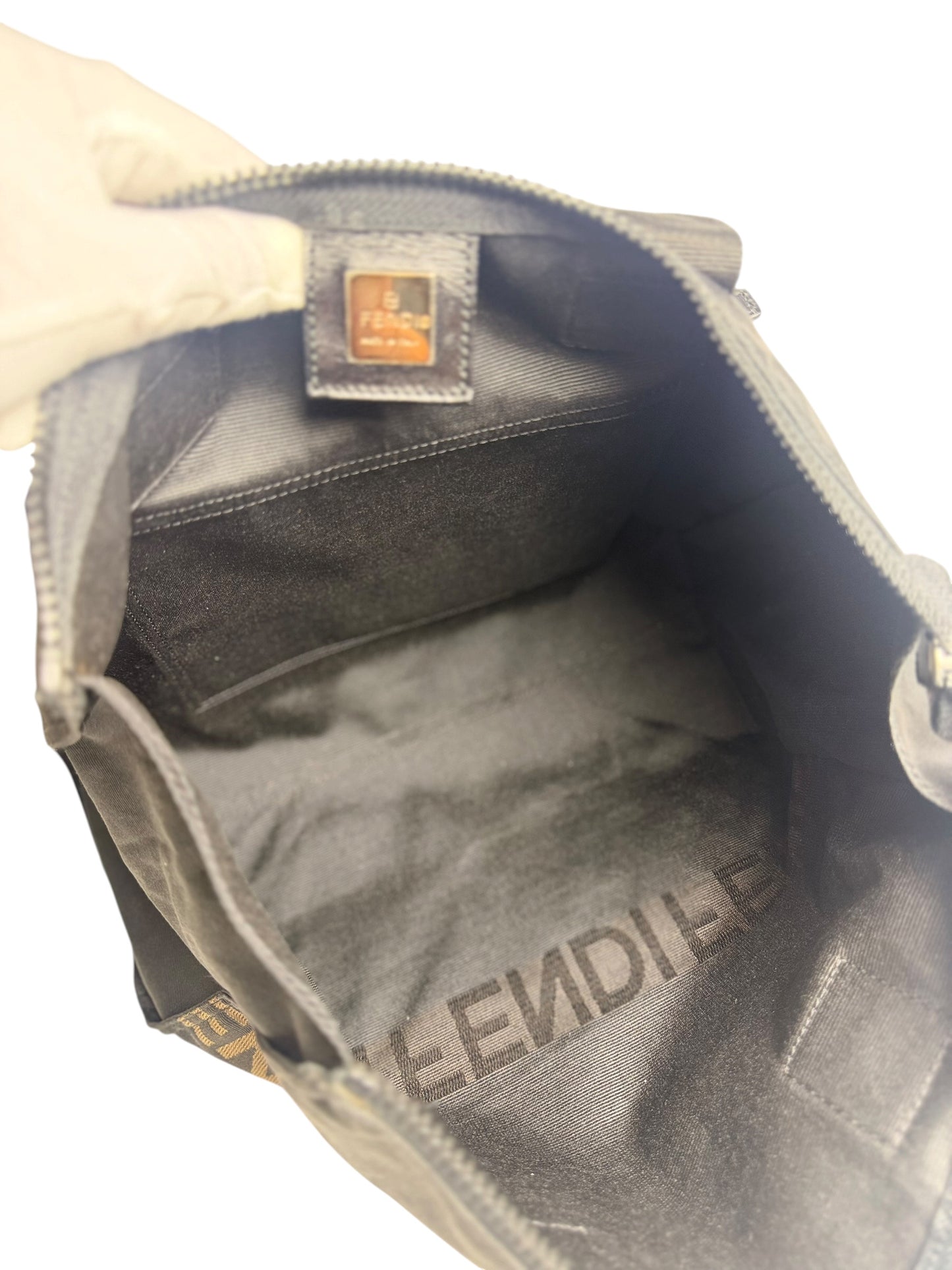Fendi Black Logo Nylon Tote Bag T7352