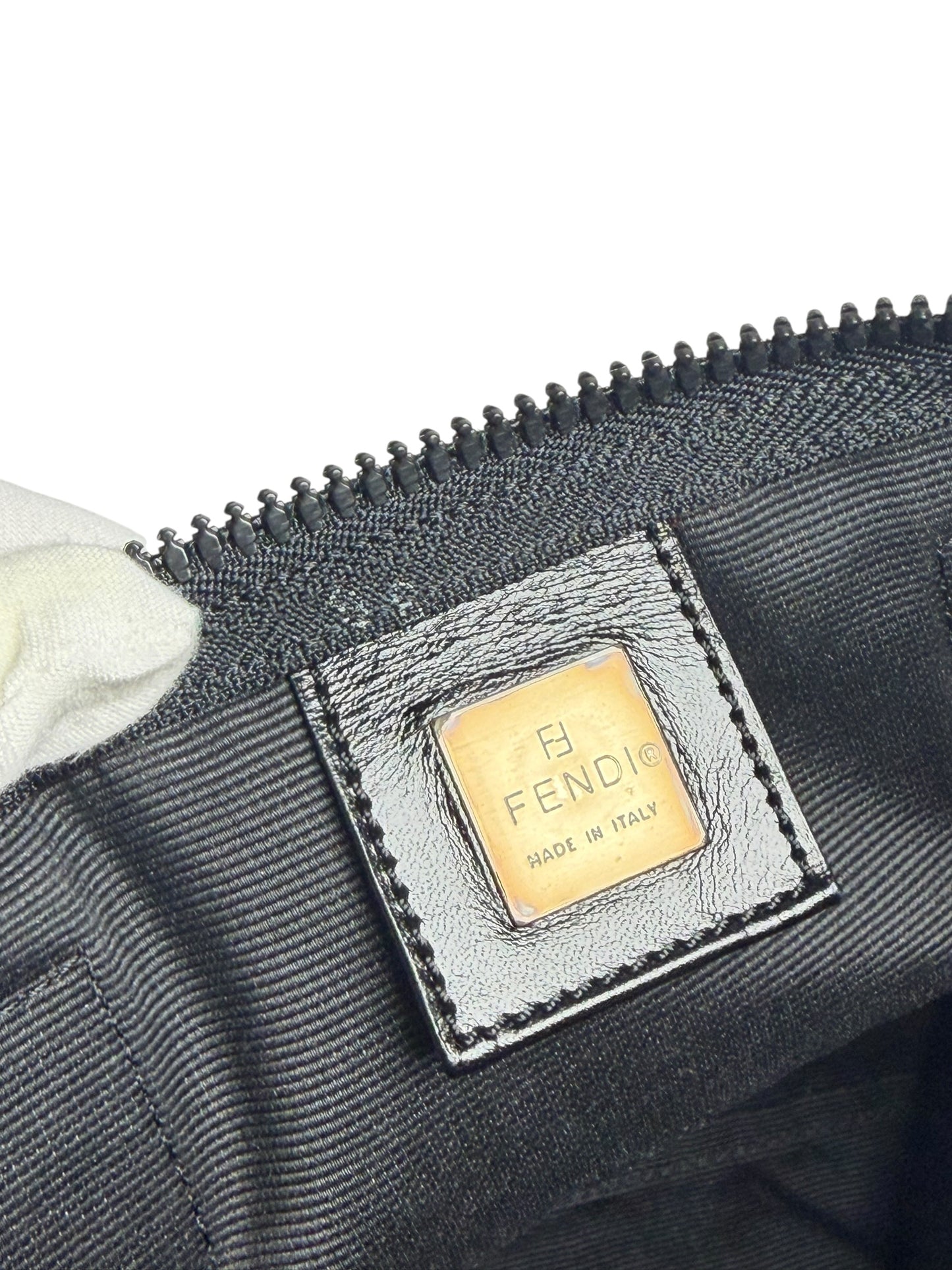 Fendi Black Logo Nylon Tote Bag T7352