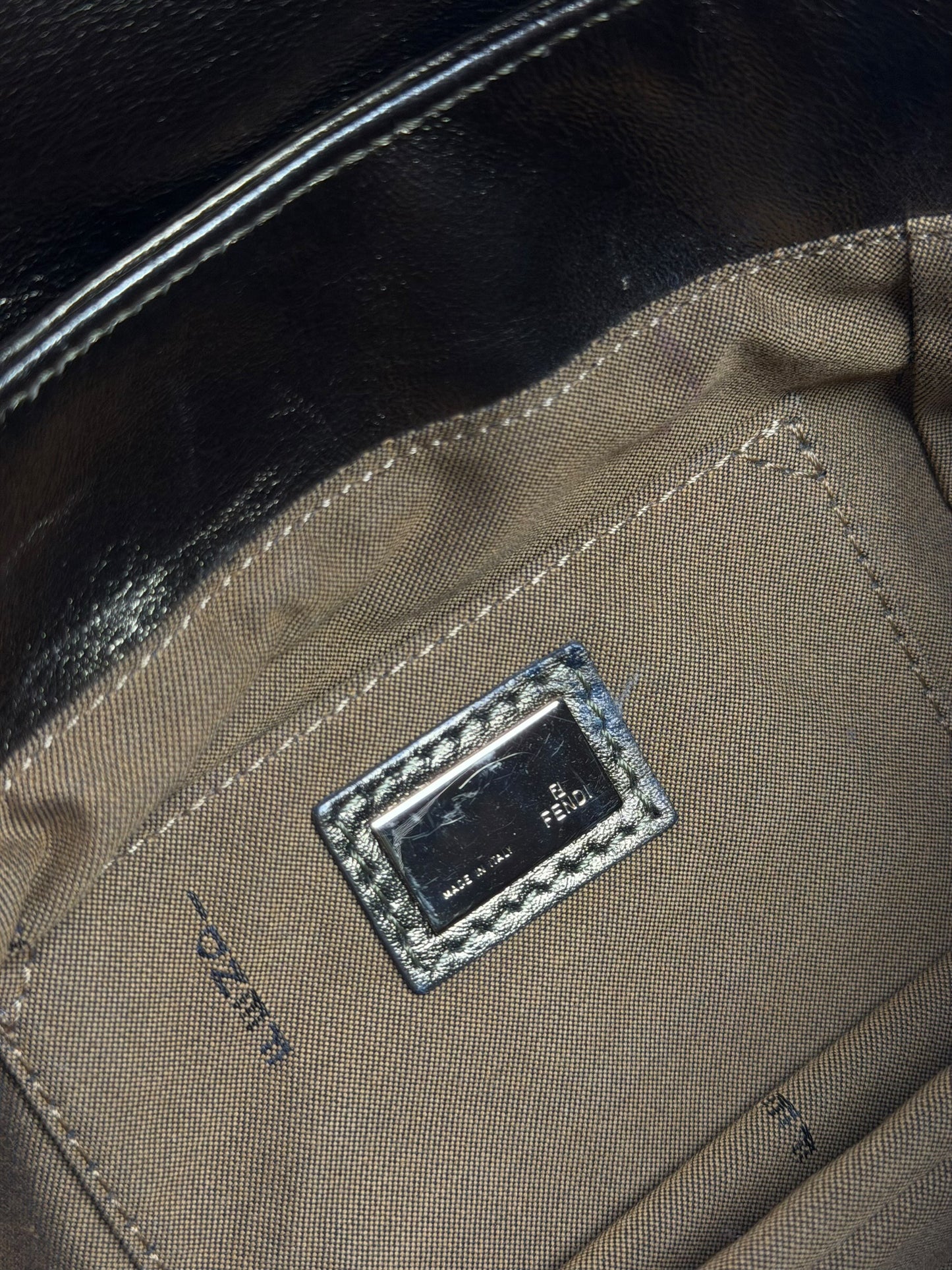 Fendi Metallic Gold Zucca Embossed Leather Mini Chef Bag T3863