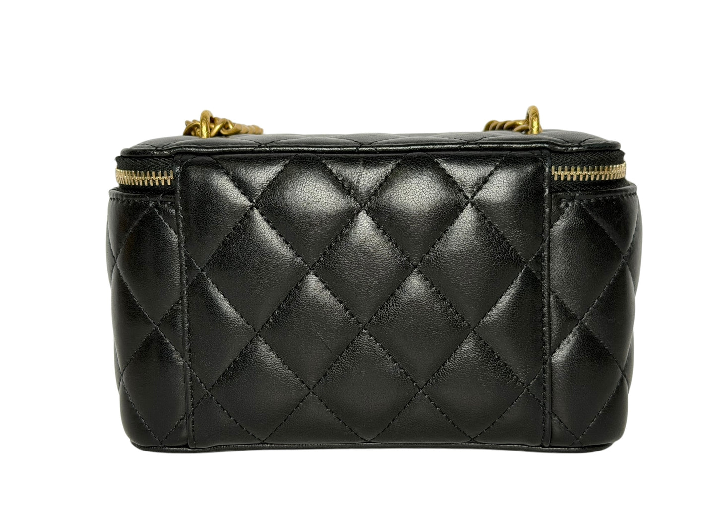 `Chanel Small Black Lambskin Vanity Case T8097