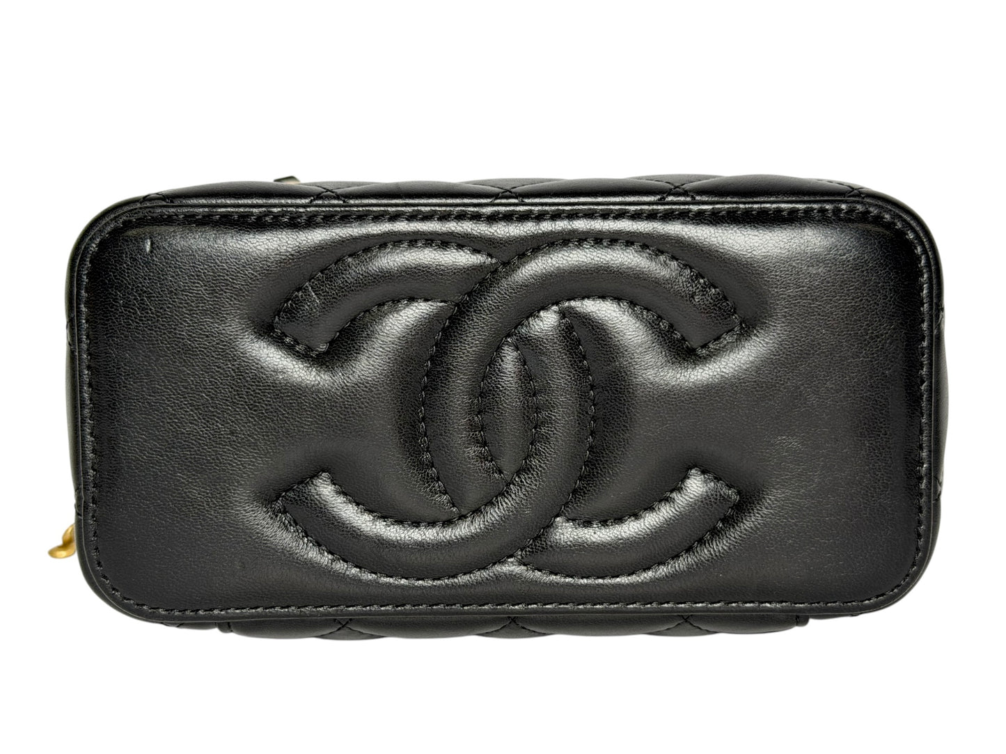 `Chanel Small Black Lambskin Vanity Case T8097