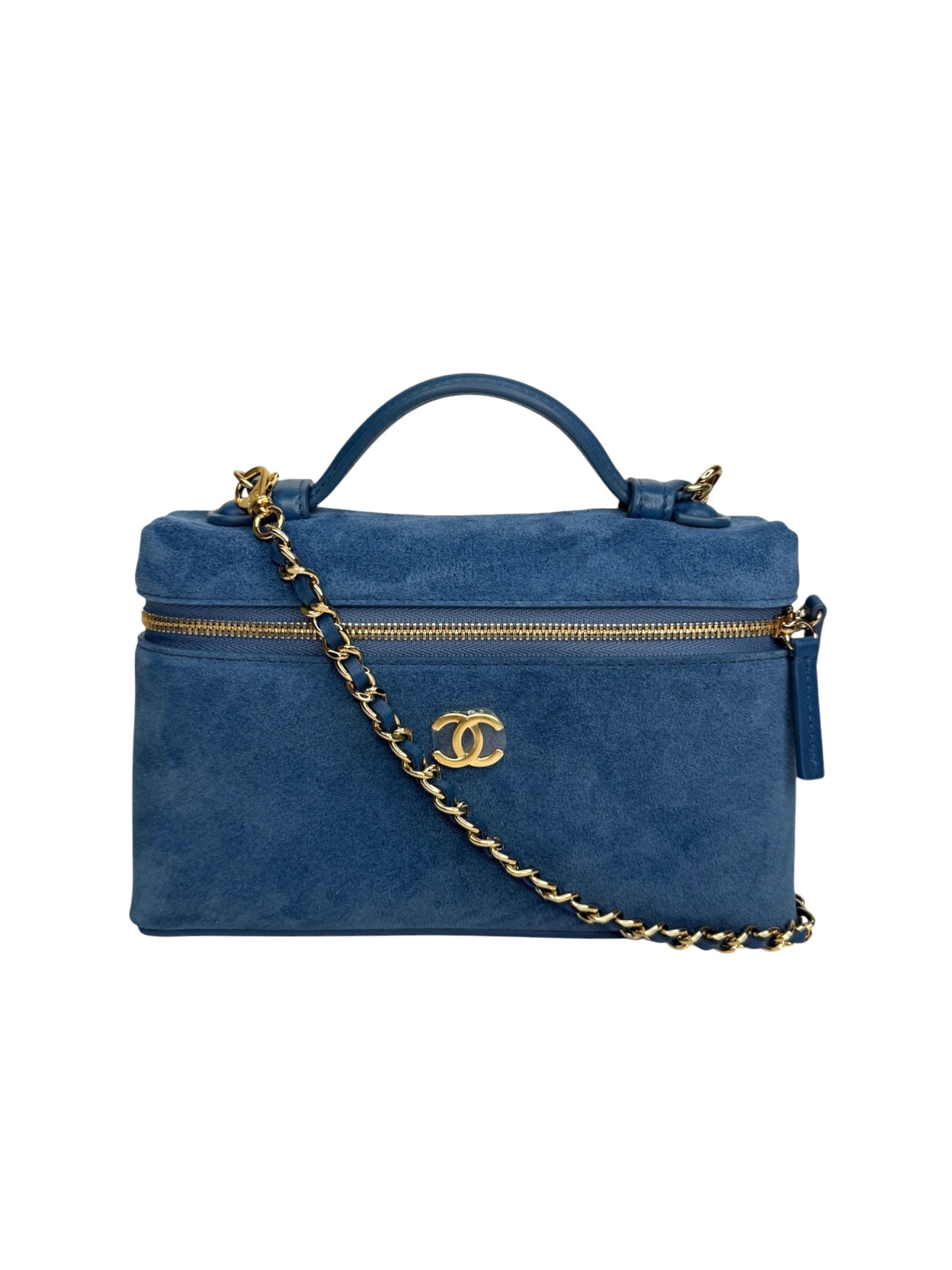 Chanel Blue Suede Slim Vanity T9269