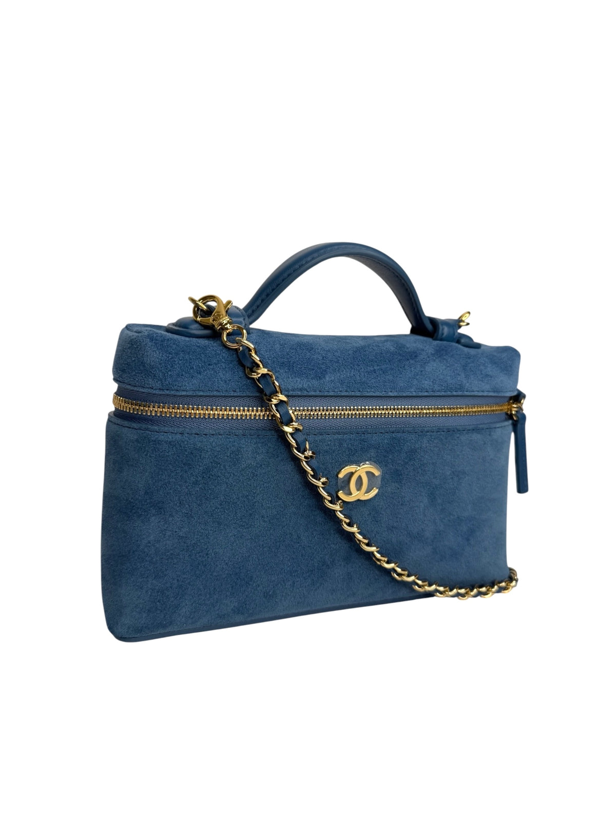 Chanel Blue Suede Slim Vanity T9269