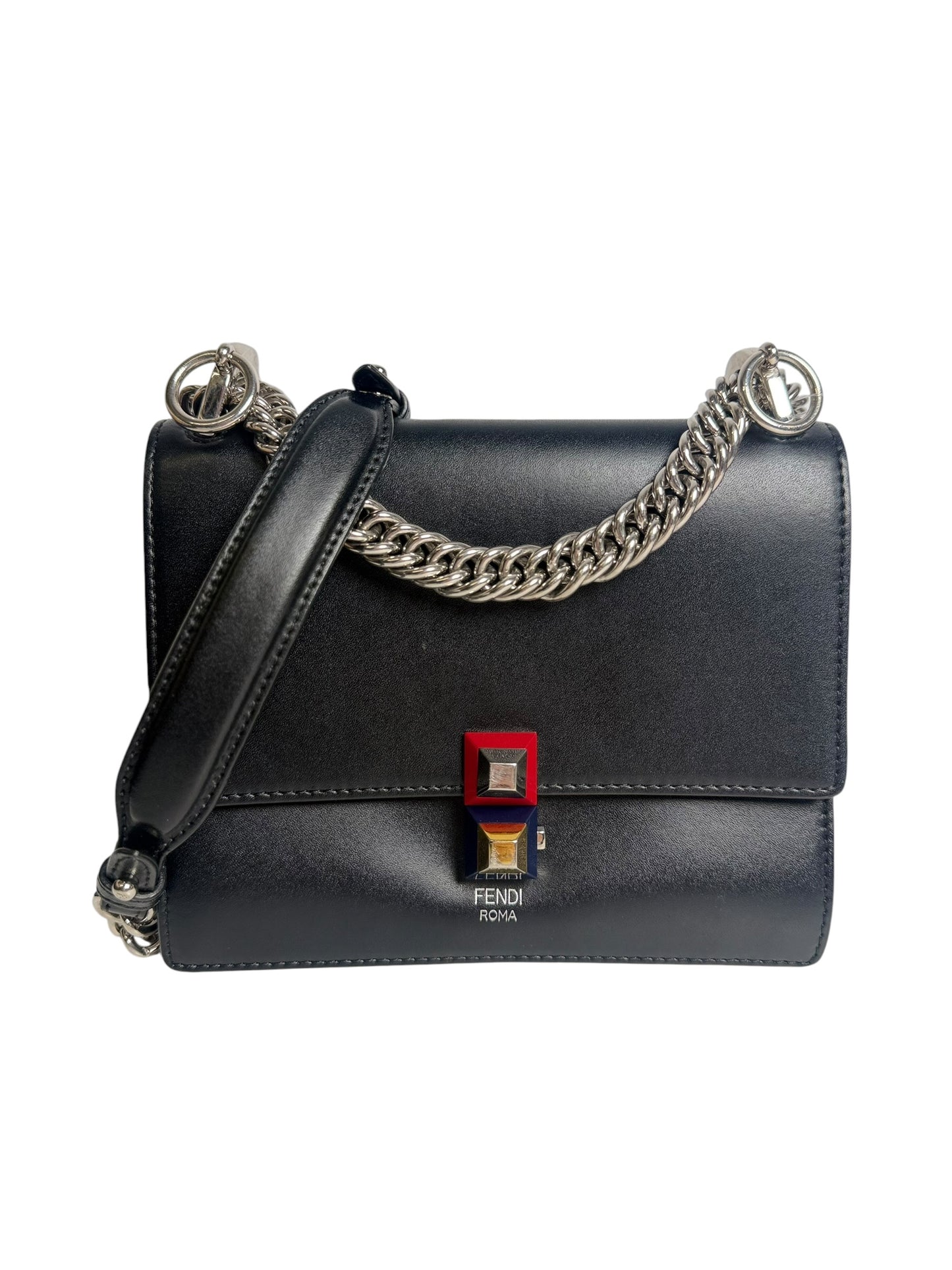 Fendi Small Kan I Leather Shoulder Bag T7428
