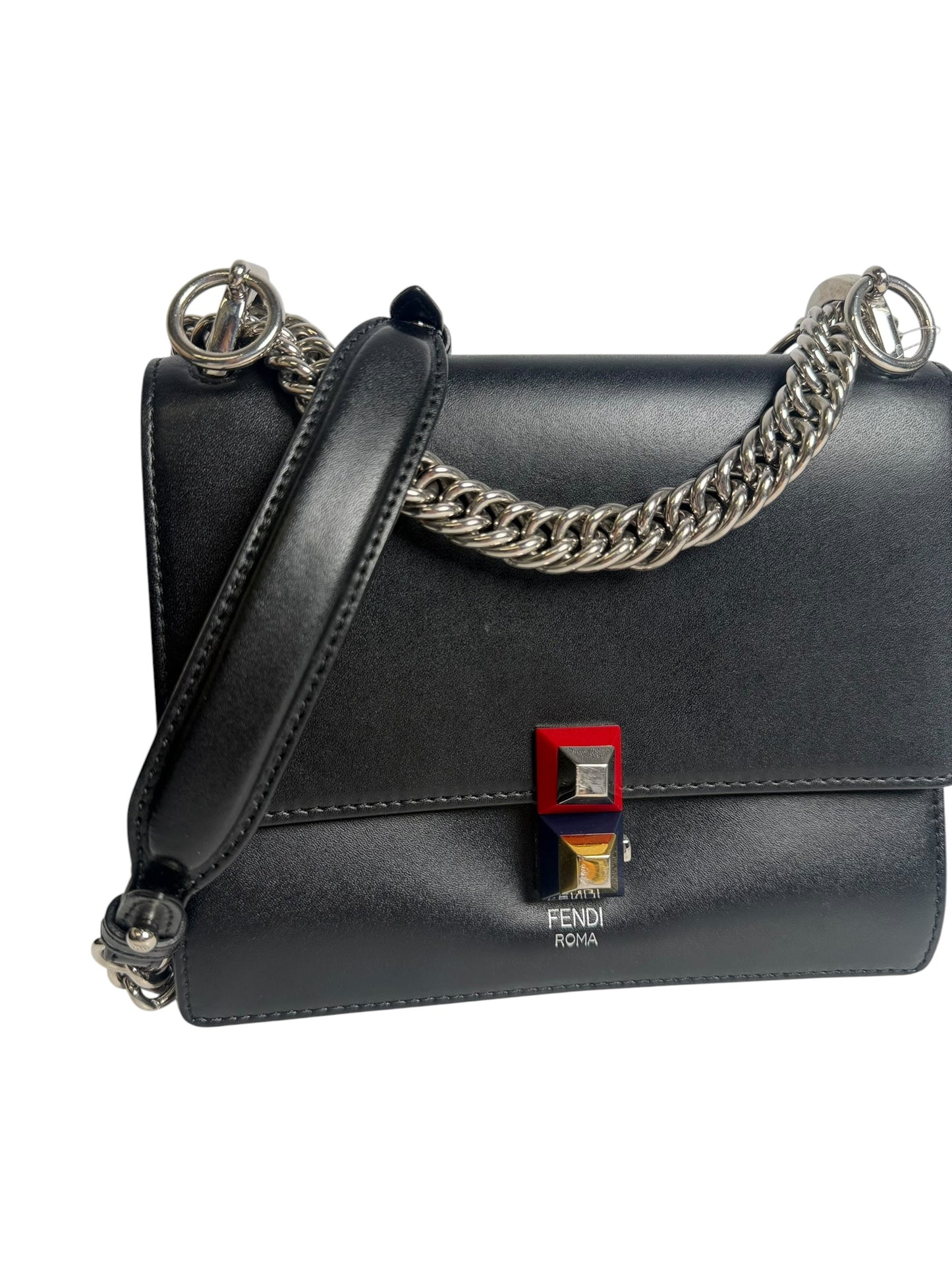 Fendi Small Kan I Leather Shoulder Bag T7428
