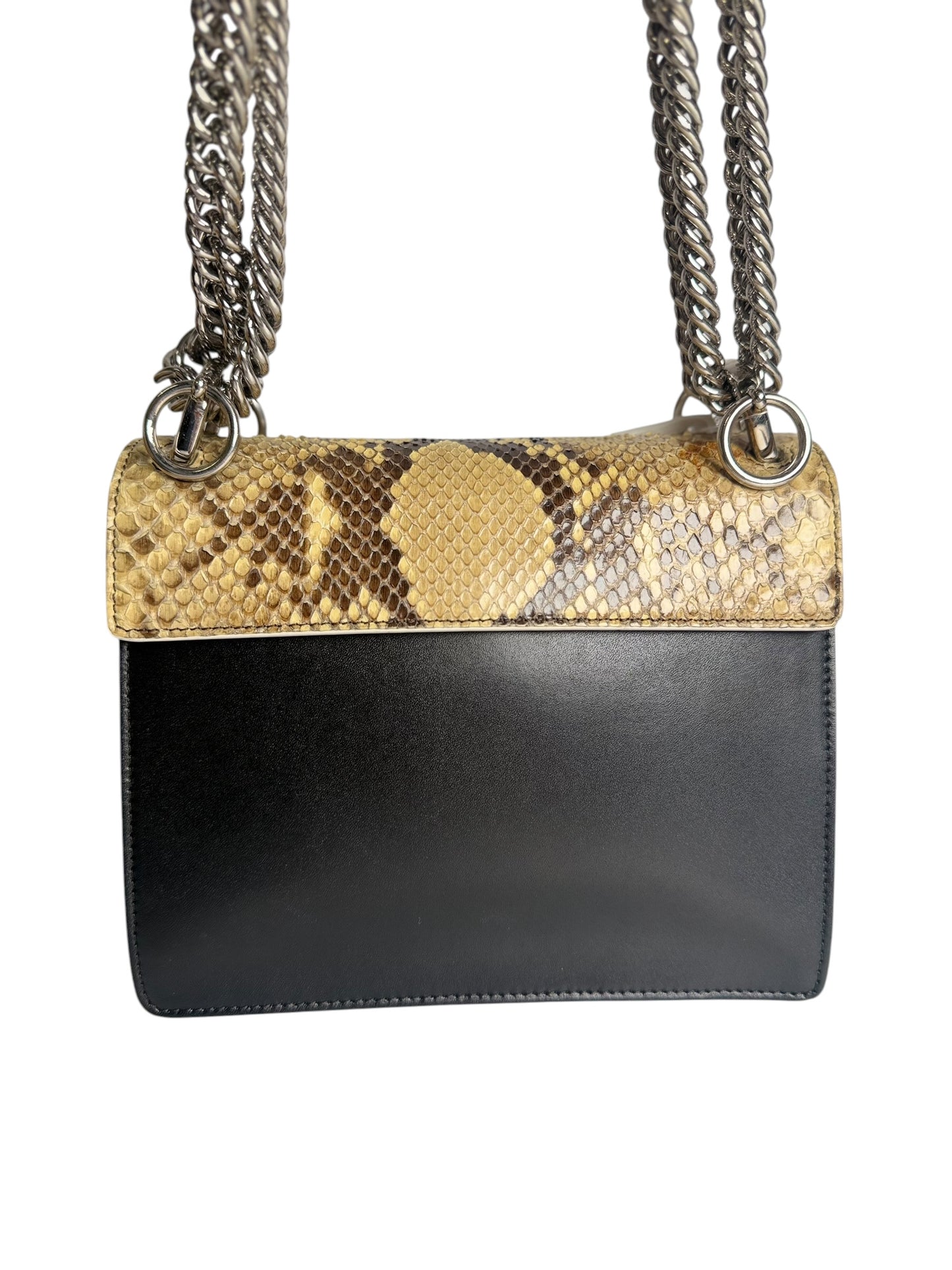 Fendi Brown Python Mini I Kan Grommet Shoulder Bag T8100